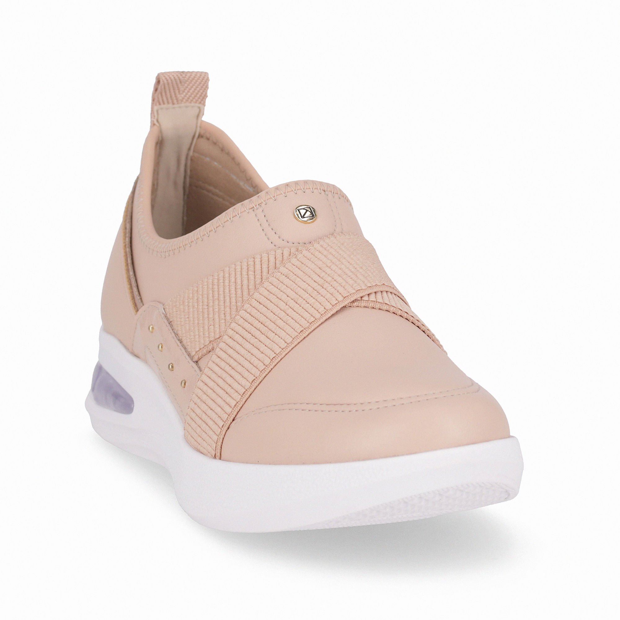 Tênis SoftStep Anabela Médio Rose com Ouro Rosado Bege 3