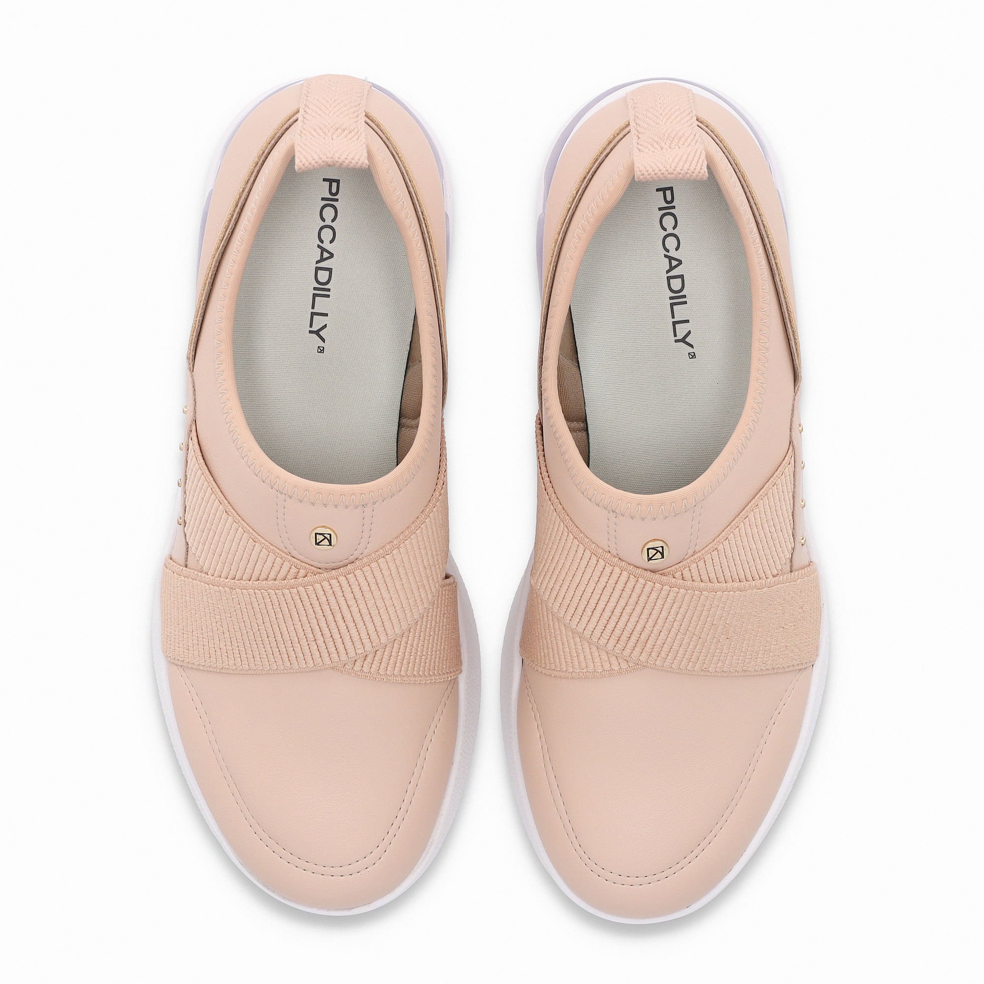 Tênis SoftStep Anabela Médio Rose com Ouro Rosado Bege 5
