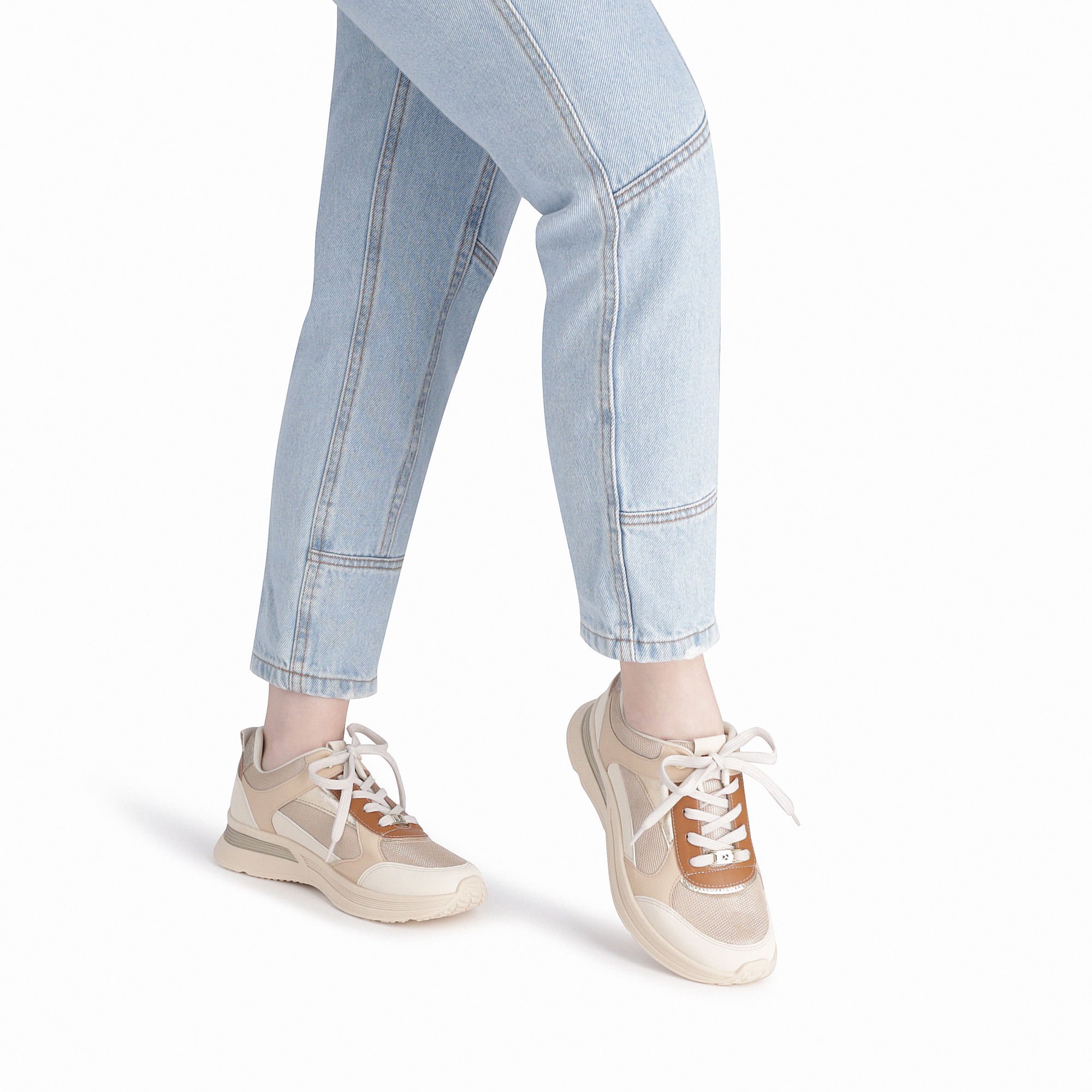Tênis Energy Anabela Médio Brule com Off White Bege 3
