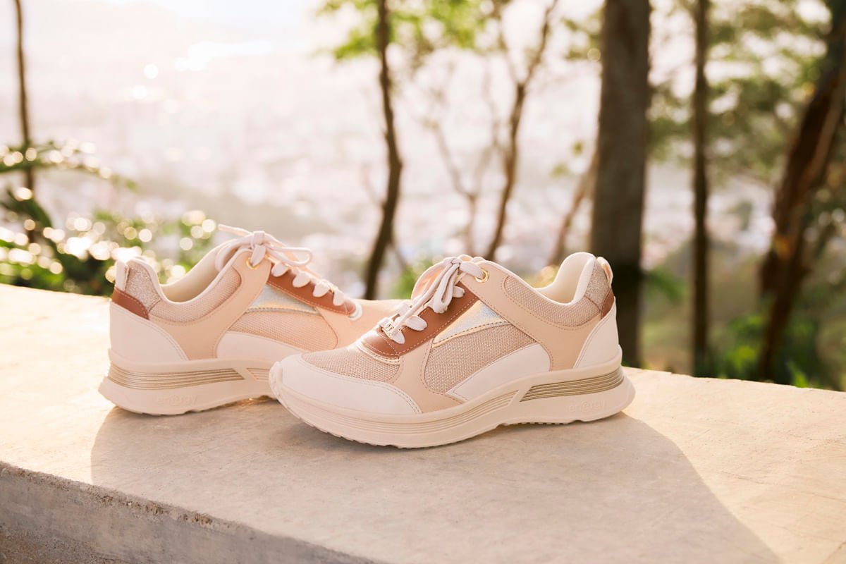 Tênis Energy Anabela Médio Brule com Off White Bege 4