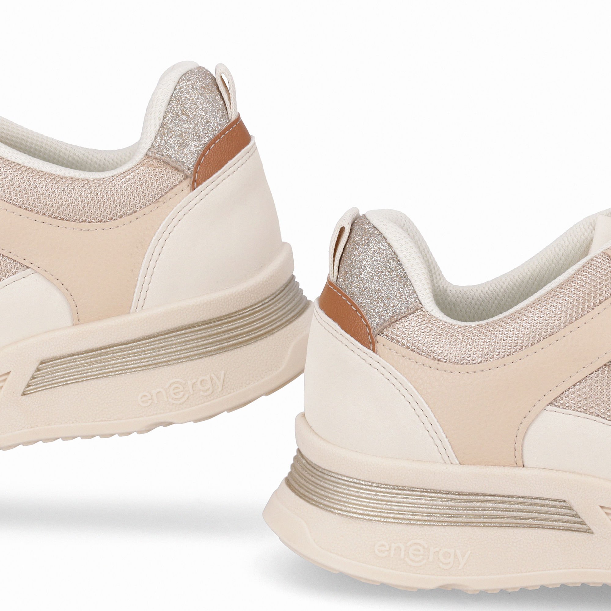 Tênis Energy Anabela Médio Brule com Off White Bege 6