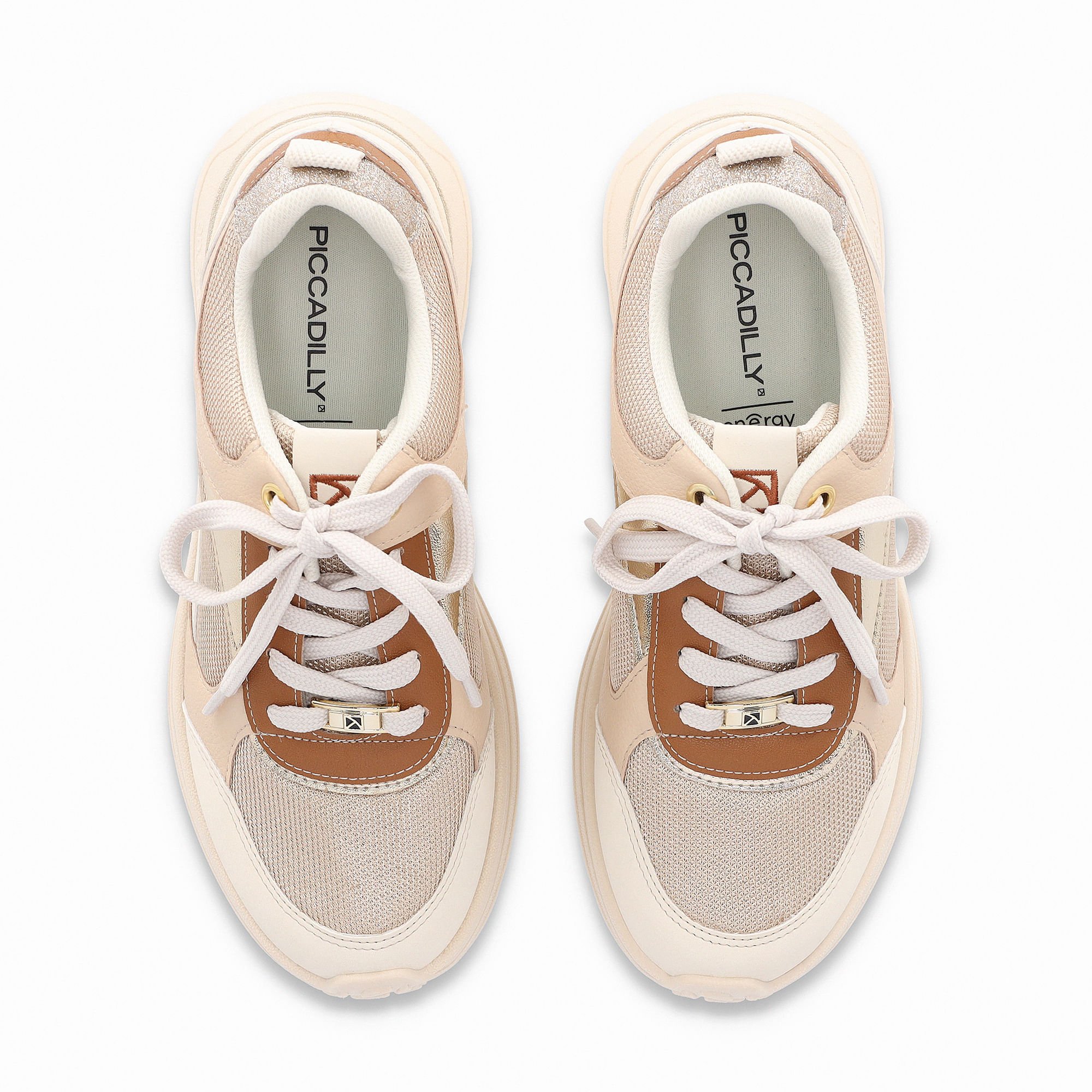 Tênis Energy Anabela Médio Brule com Off White Bege 7