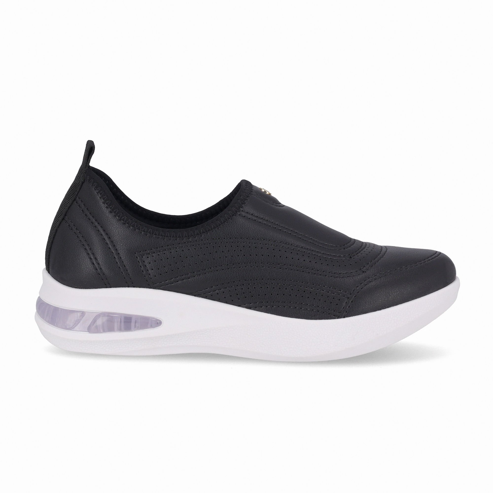 Tênis SoftStep Anabela Médio Preto