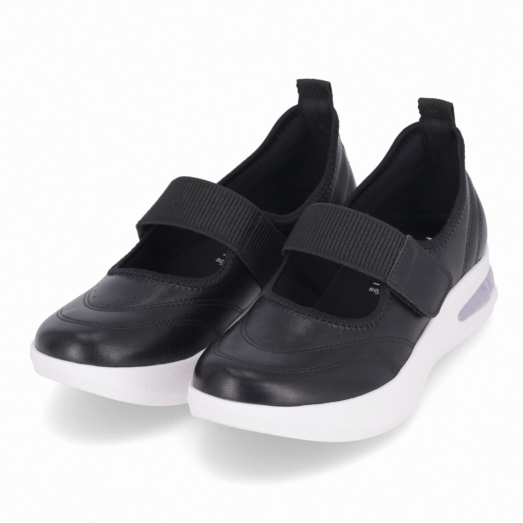 Tênis SoftStep Anabela Médio Preto Preto 2