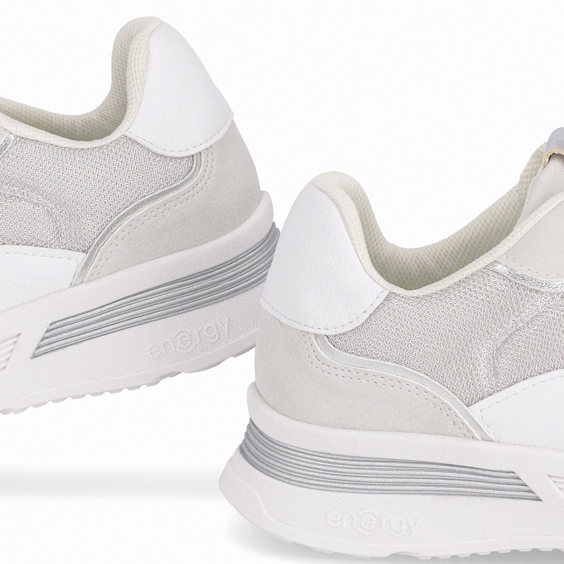 Tênis Energy Anabela Médio Cinza Branco 4