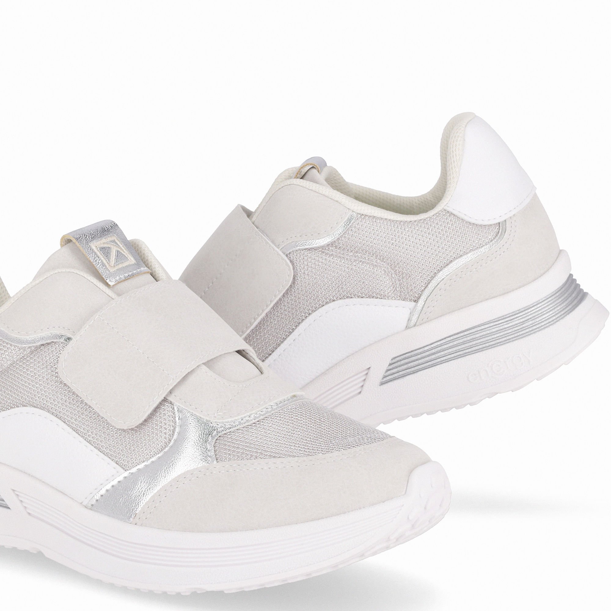 Tênis Energy Anabela Médio Cinza Branco 5