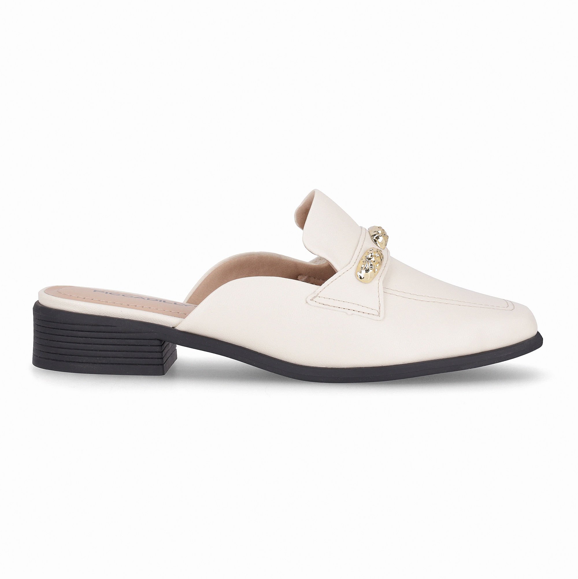 Mule Giovanna Salto Baixo Off White