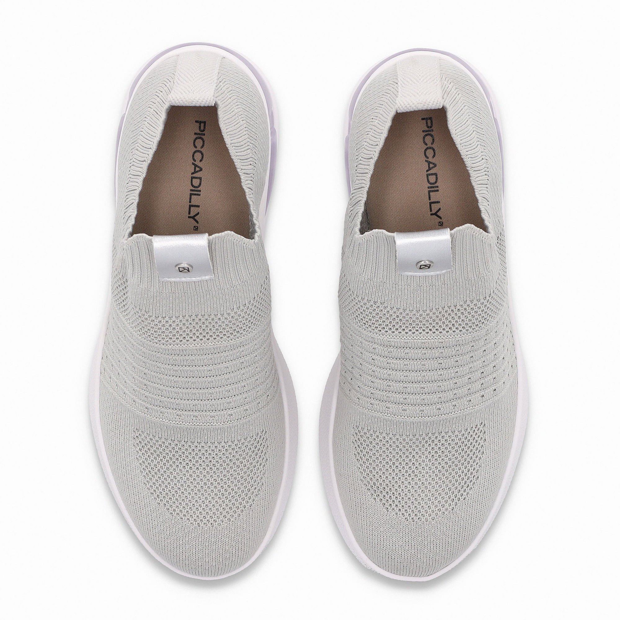 Tênis SoftStep Anabela Médio Cinza Claro com Prata Cinza 6