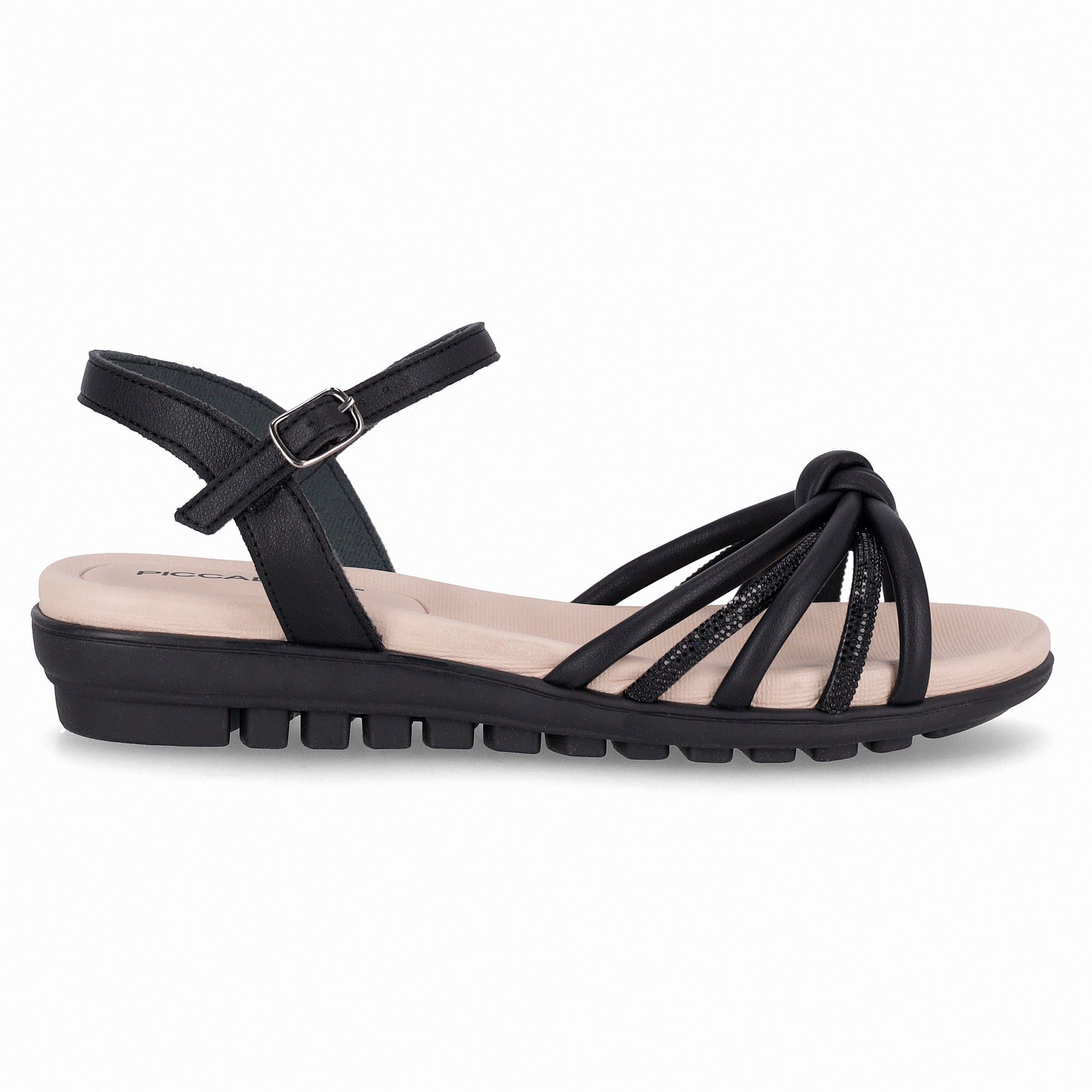 Sandália Marli Anabela Baixo Preto