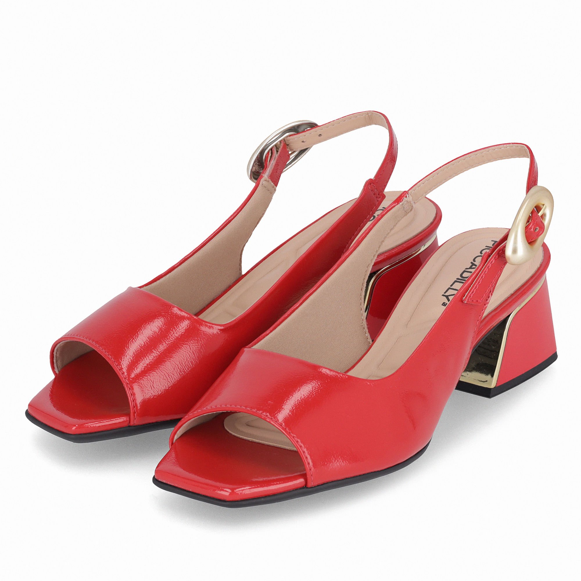 Sapato Slingback Renee Salto Médio Vermelho Vermelho 2