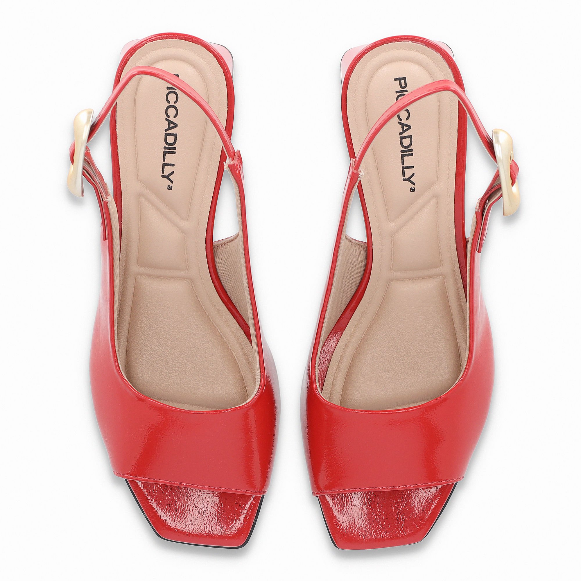 Sapato Slingback Renee Salto Médio Vermelho Vermelho 5