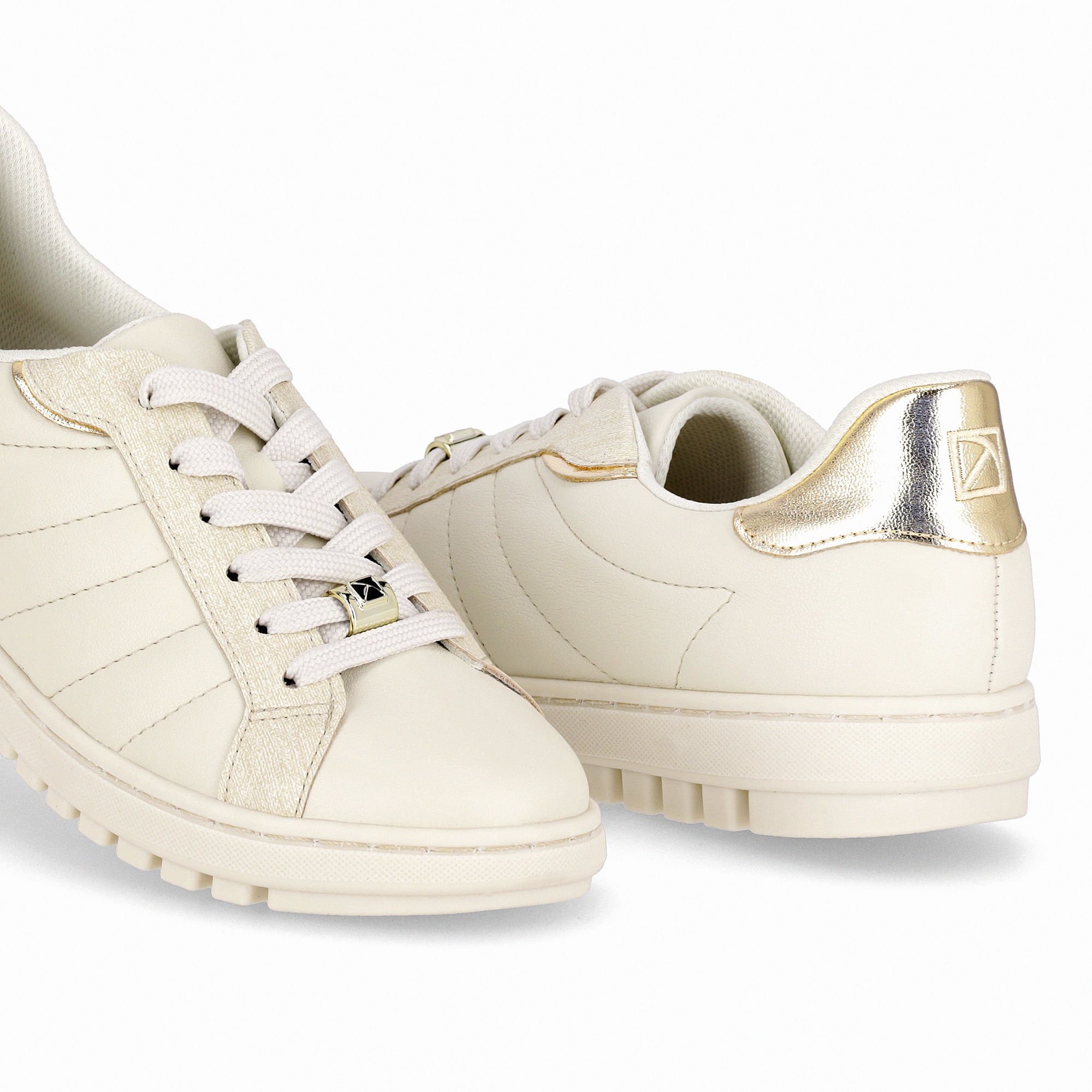 Tênis Salto Baixo Off White/Natural Creme 4