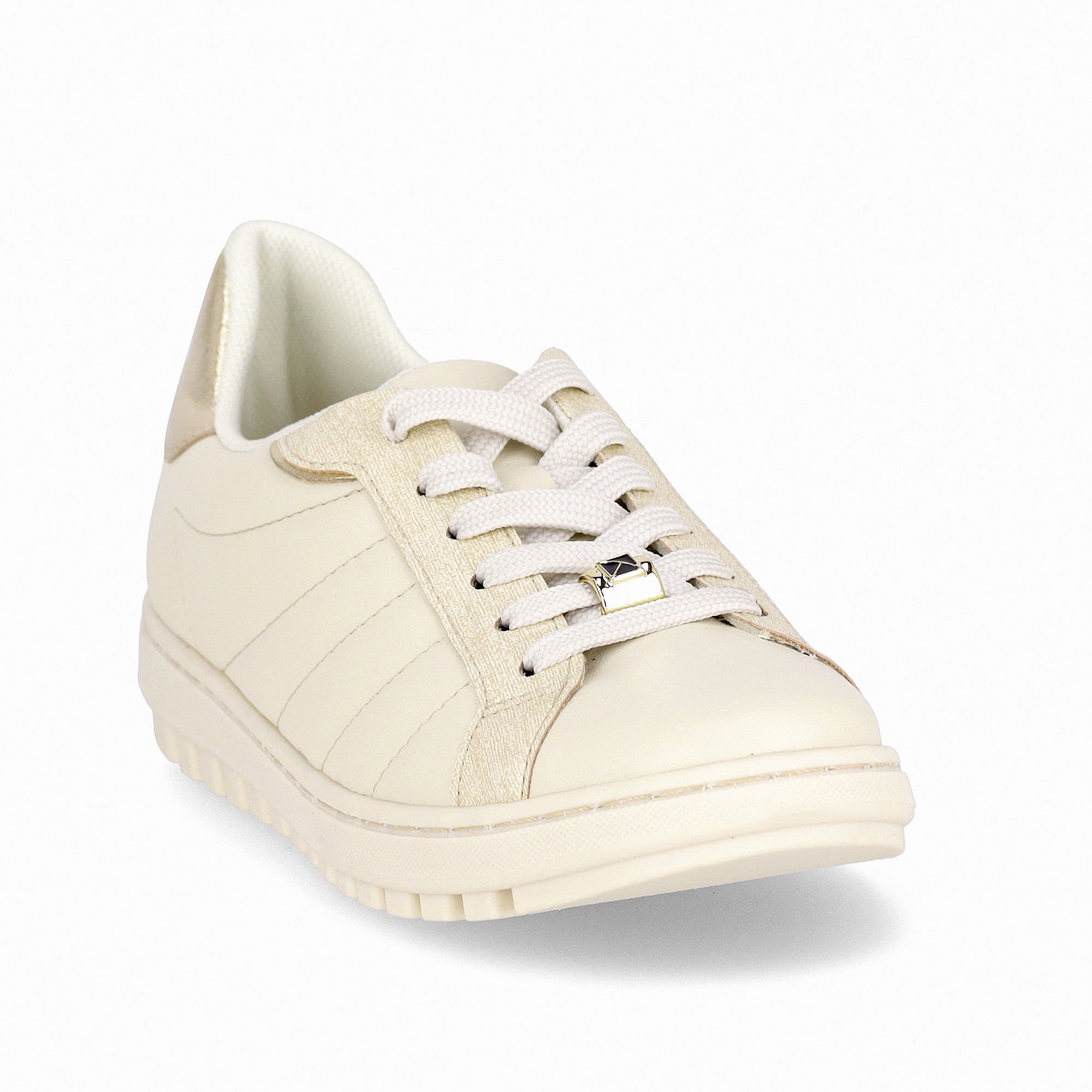 Tênis Salto Baixo Off White/Natural Creme 5