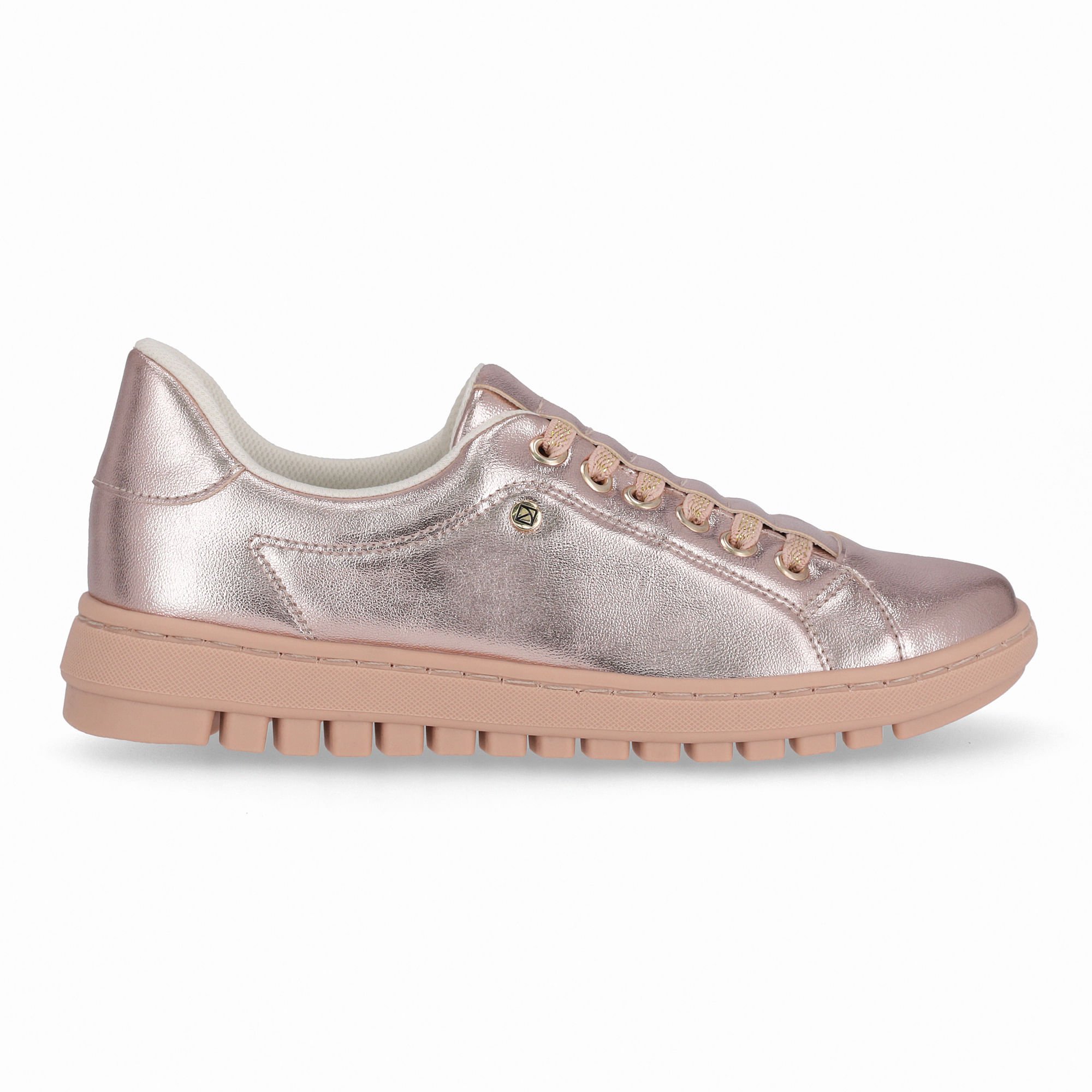 Tênis Nici Salto Baixo Ouro Rosado