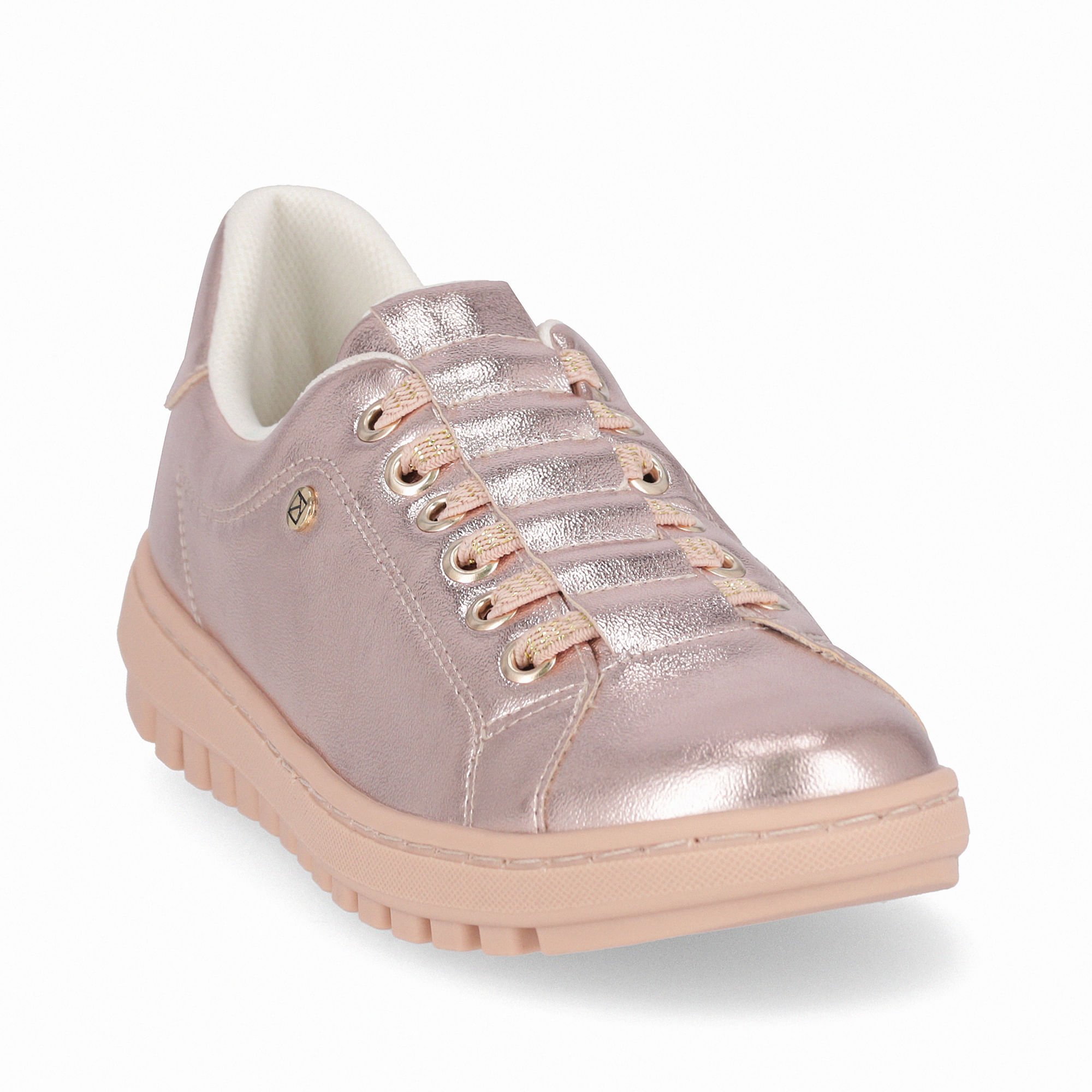 Tênis Nici Salto Baixo Ouro Rosado Rose Gold 4