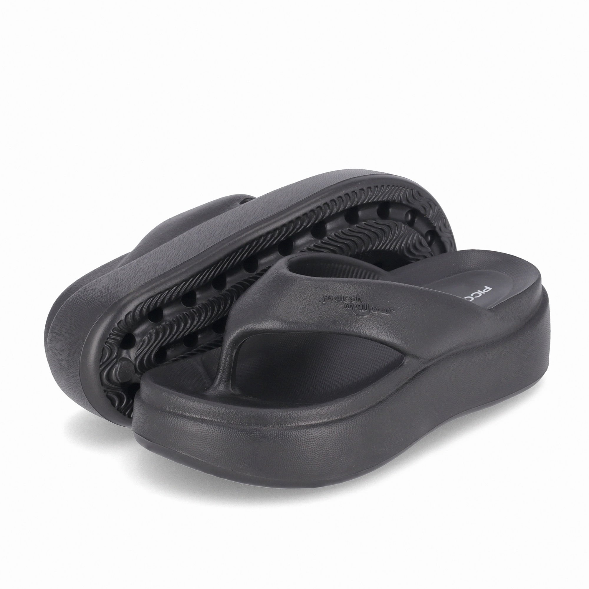 Chinelo Marshmallow Flatform Preto Preto 2