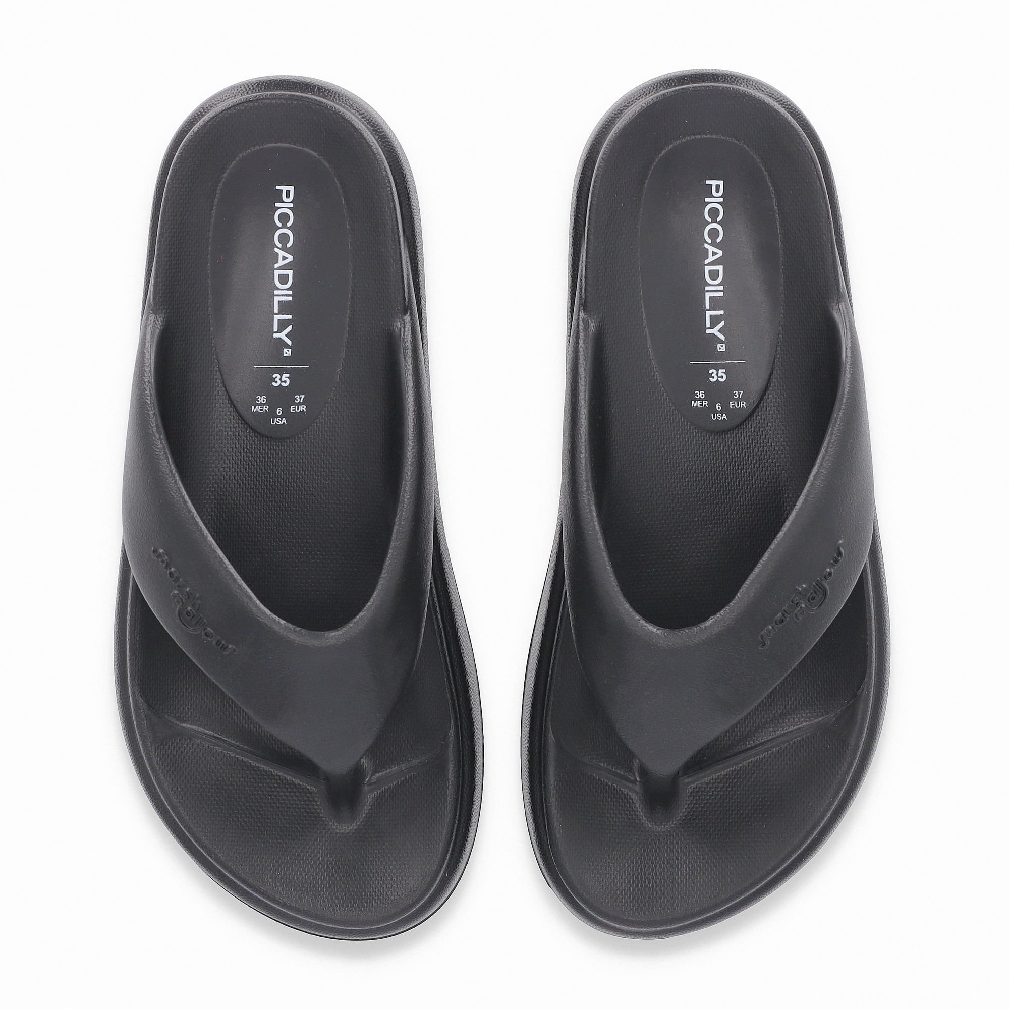 Chinelo Marshmallow Flatform Preto Preto 5