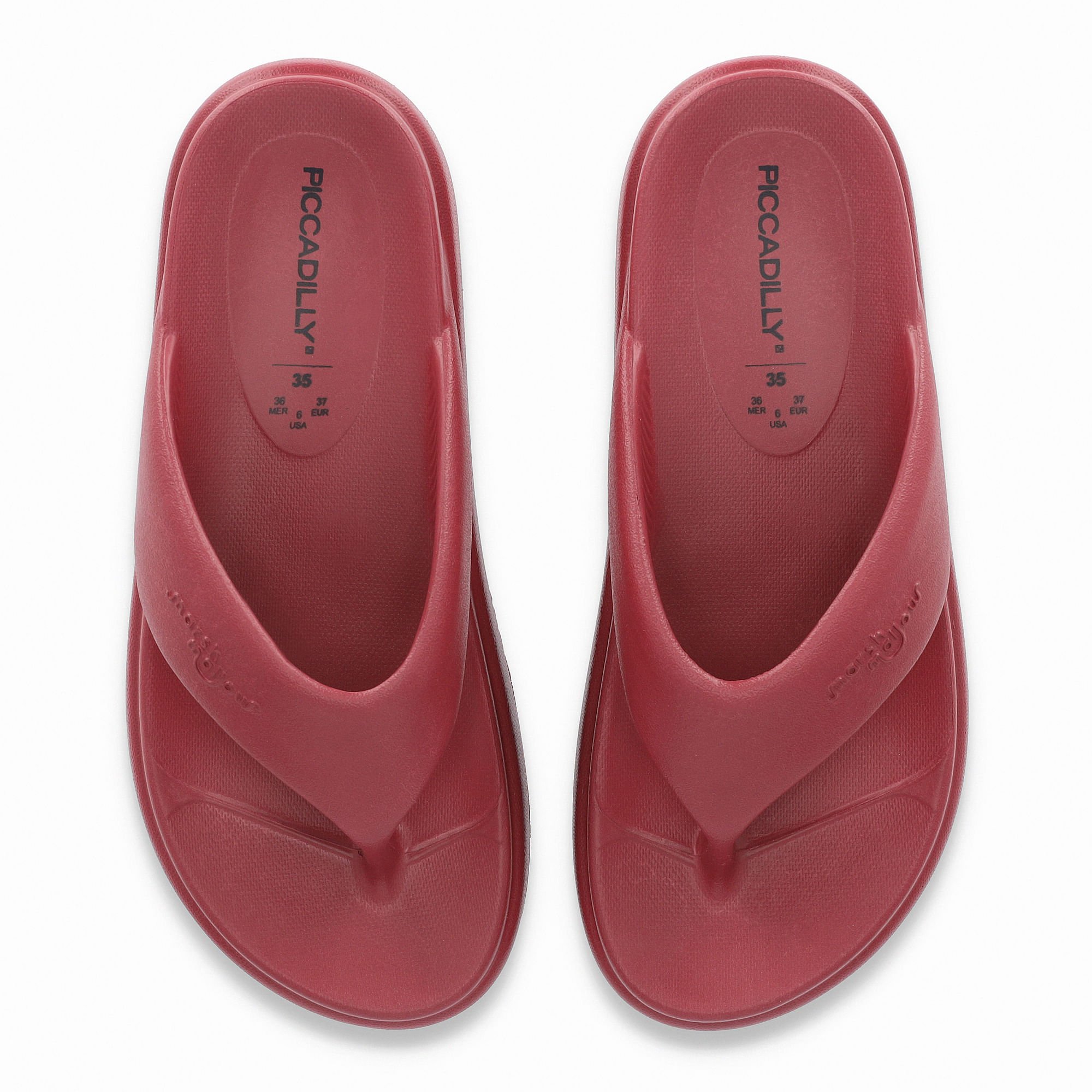Chinelo Marshmallow Flatform Ruby Vermelho 5