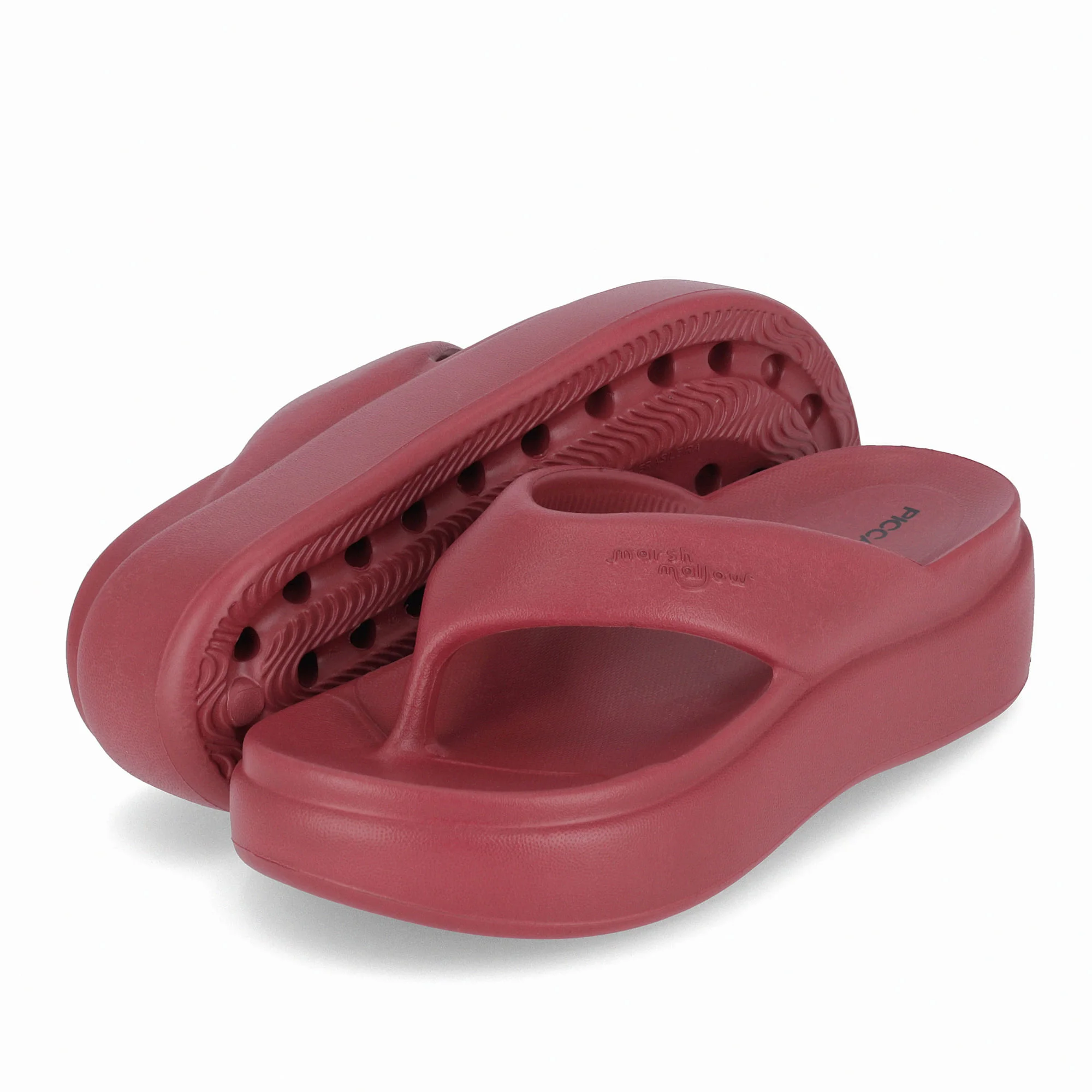 Chinelo Marshmallow Flatform Ruby Vermelho 2