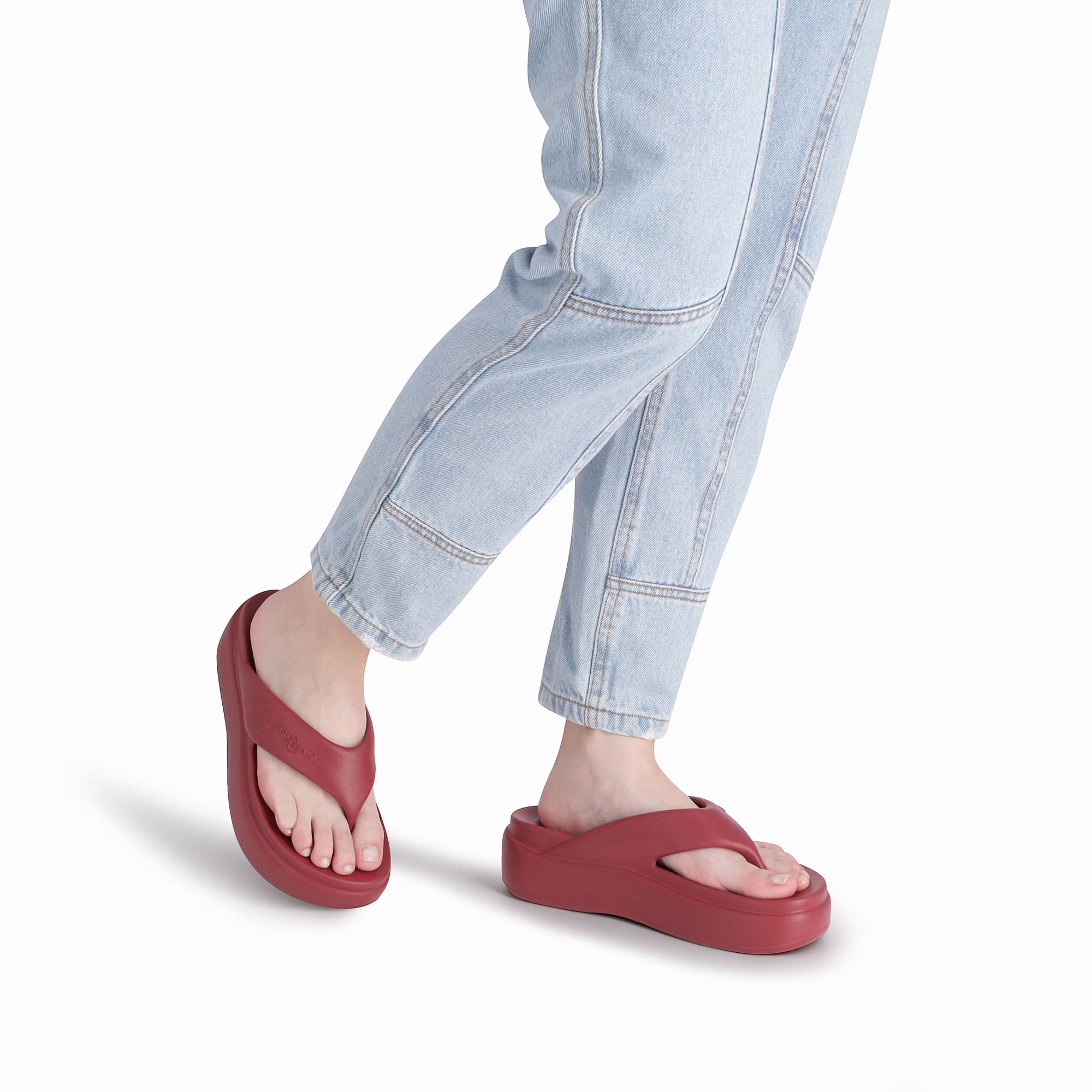 Chinelo Marshmallow Flatform Ruby Vermelho 3