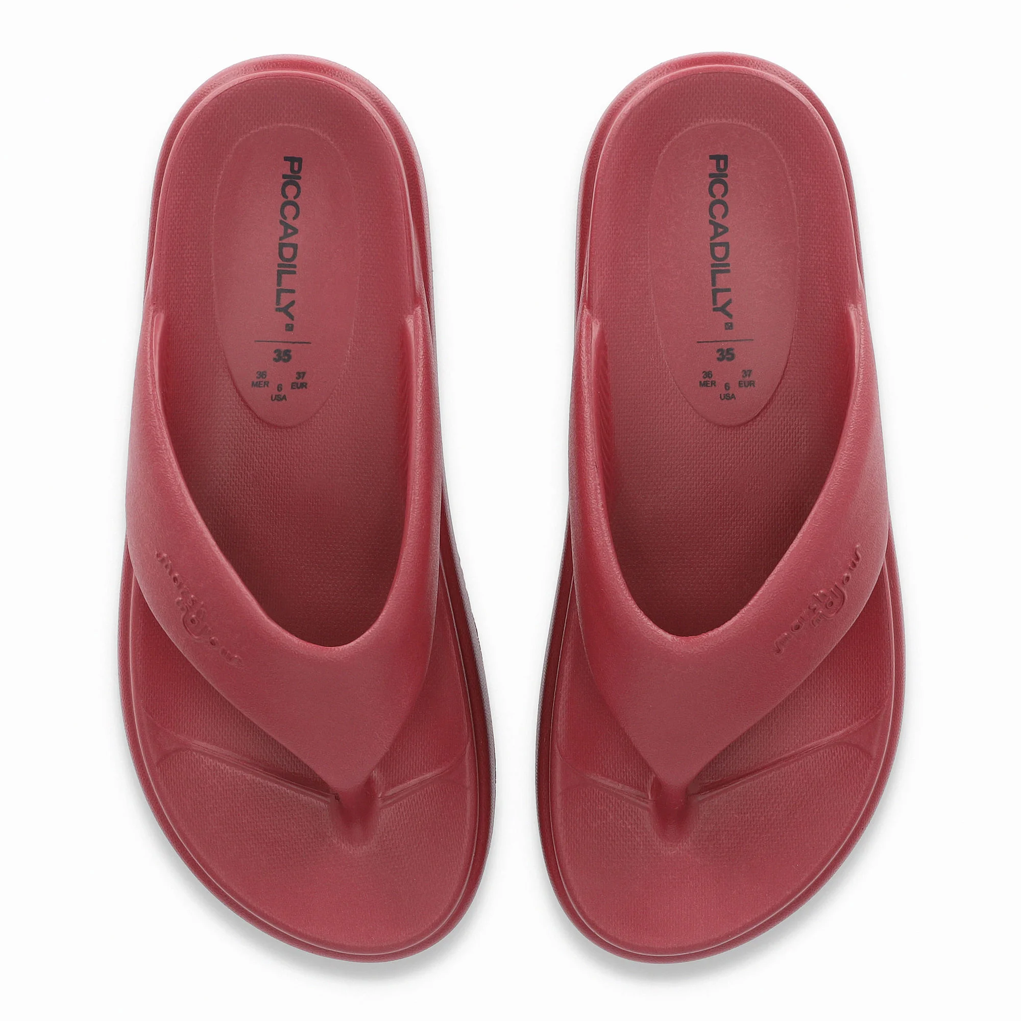 Chinelo Marshmallow Flatform Ruby Vermelho 5