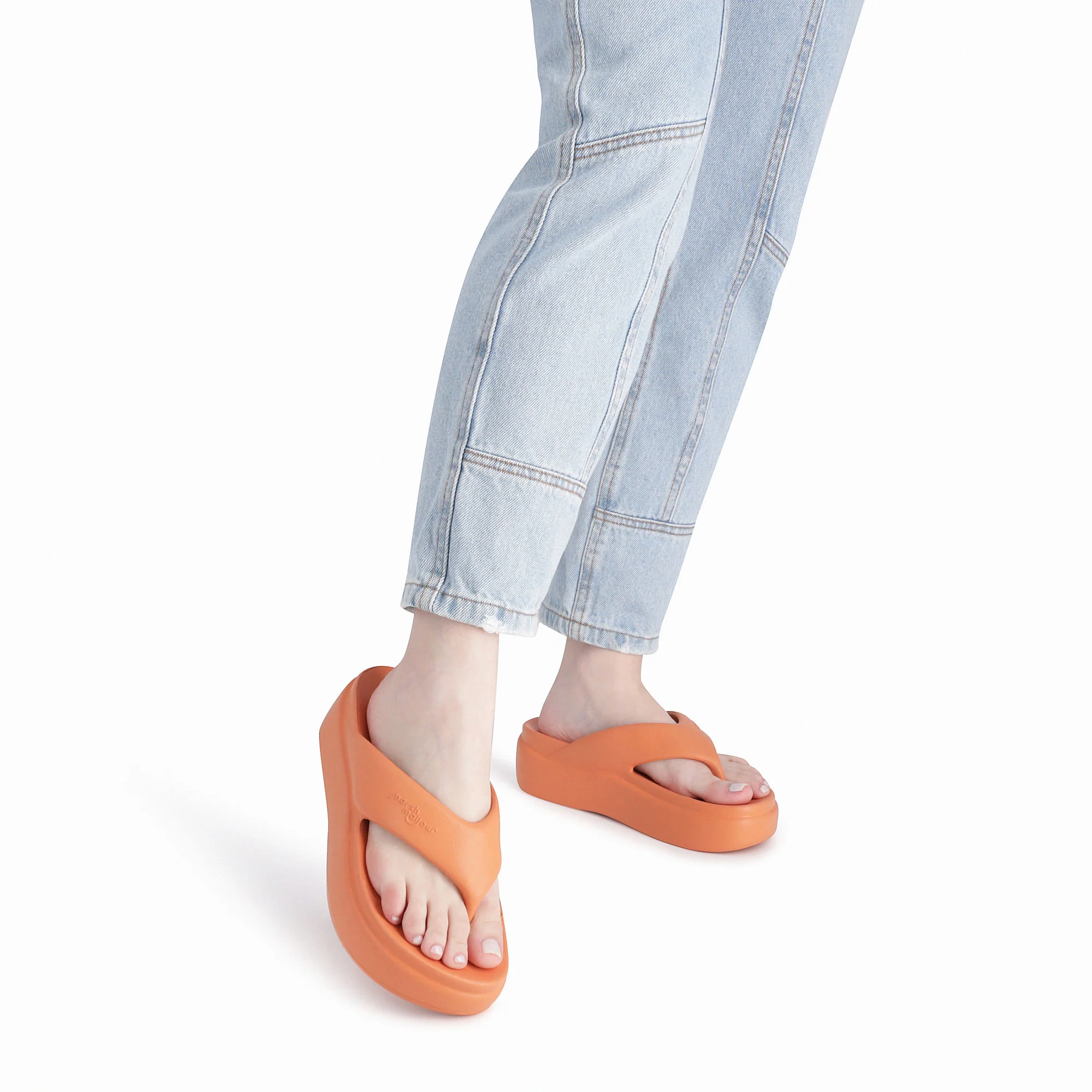 Chinelo Marshmallow Flatform Laranja Laranja 3