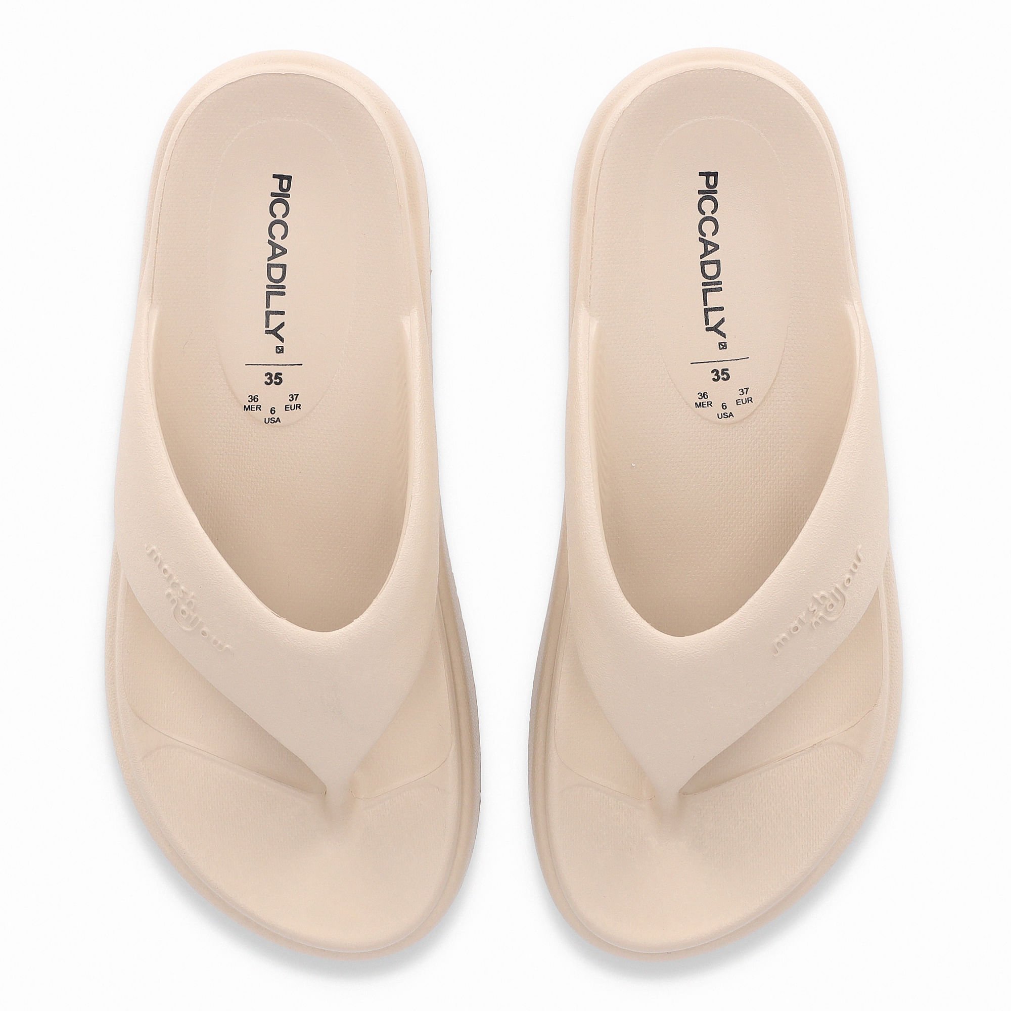 Chinelo Marshmallow Flatform Brule Bege 5