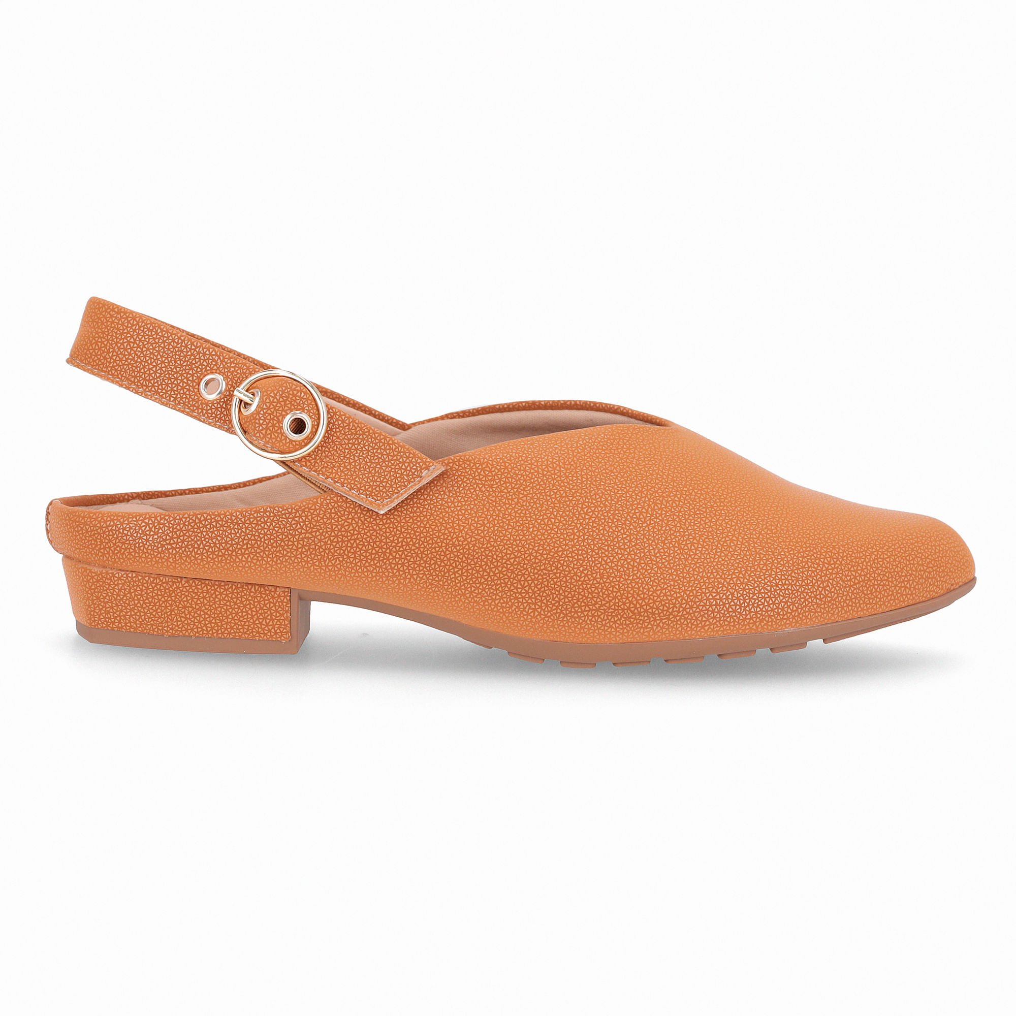 Sapato Slingback Salto Baixo Mascavo