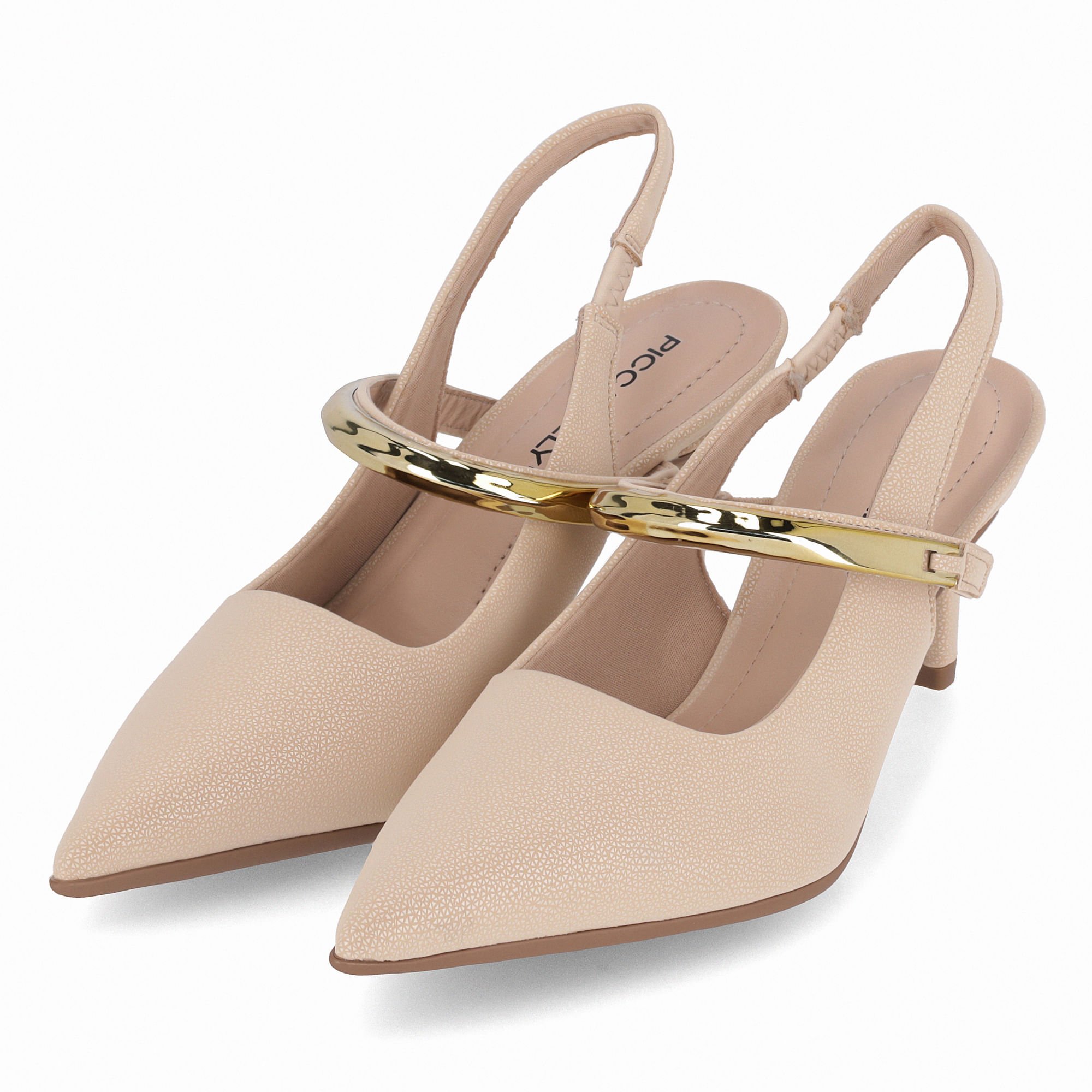 Sapato Slingback Salto Alto Brule Bege 2