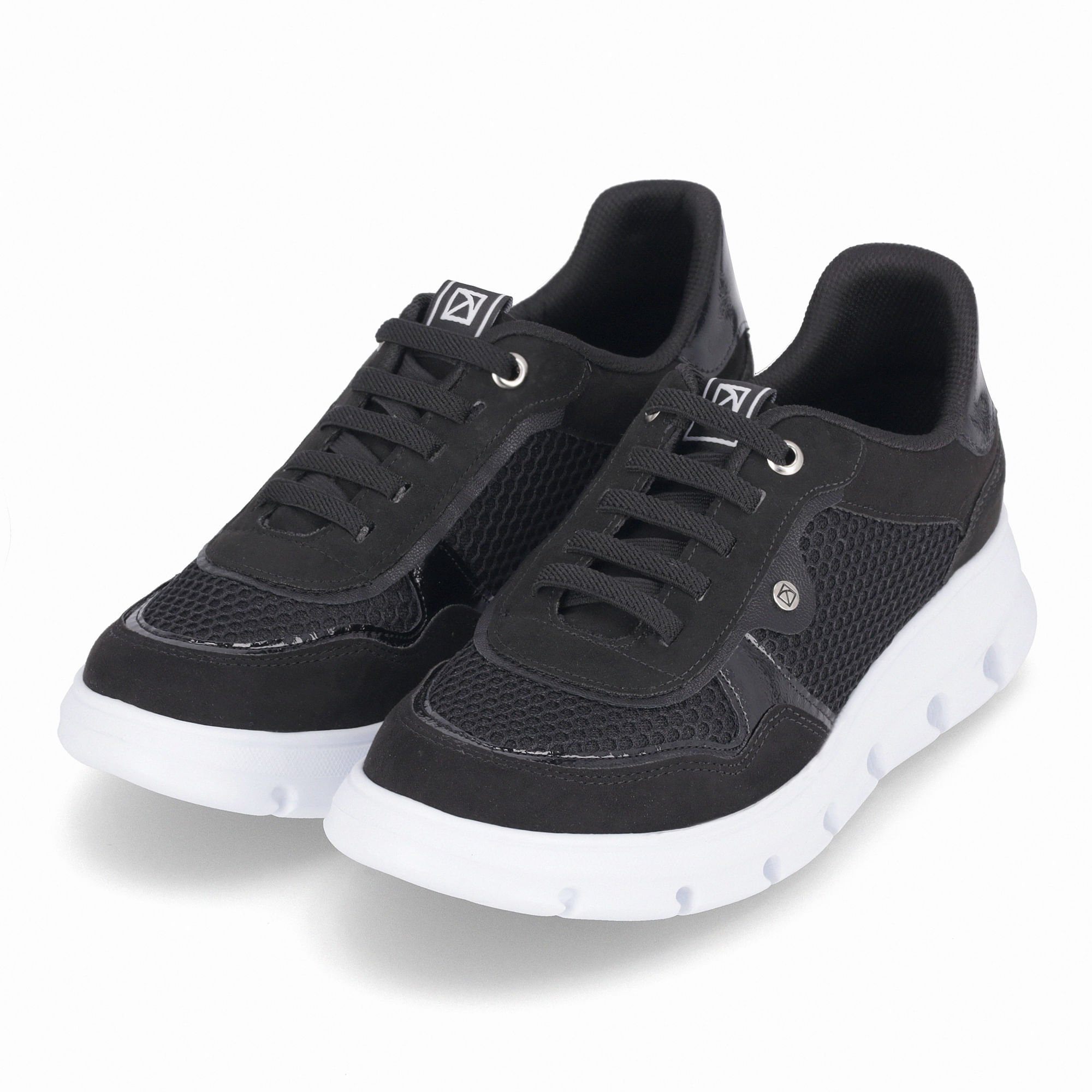 PICCADILLY MAXI - Tênis Anabela Médio Preto Preto 2