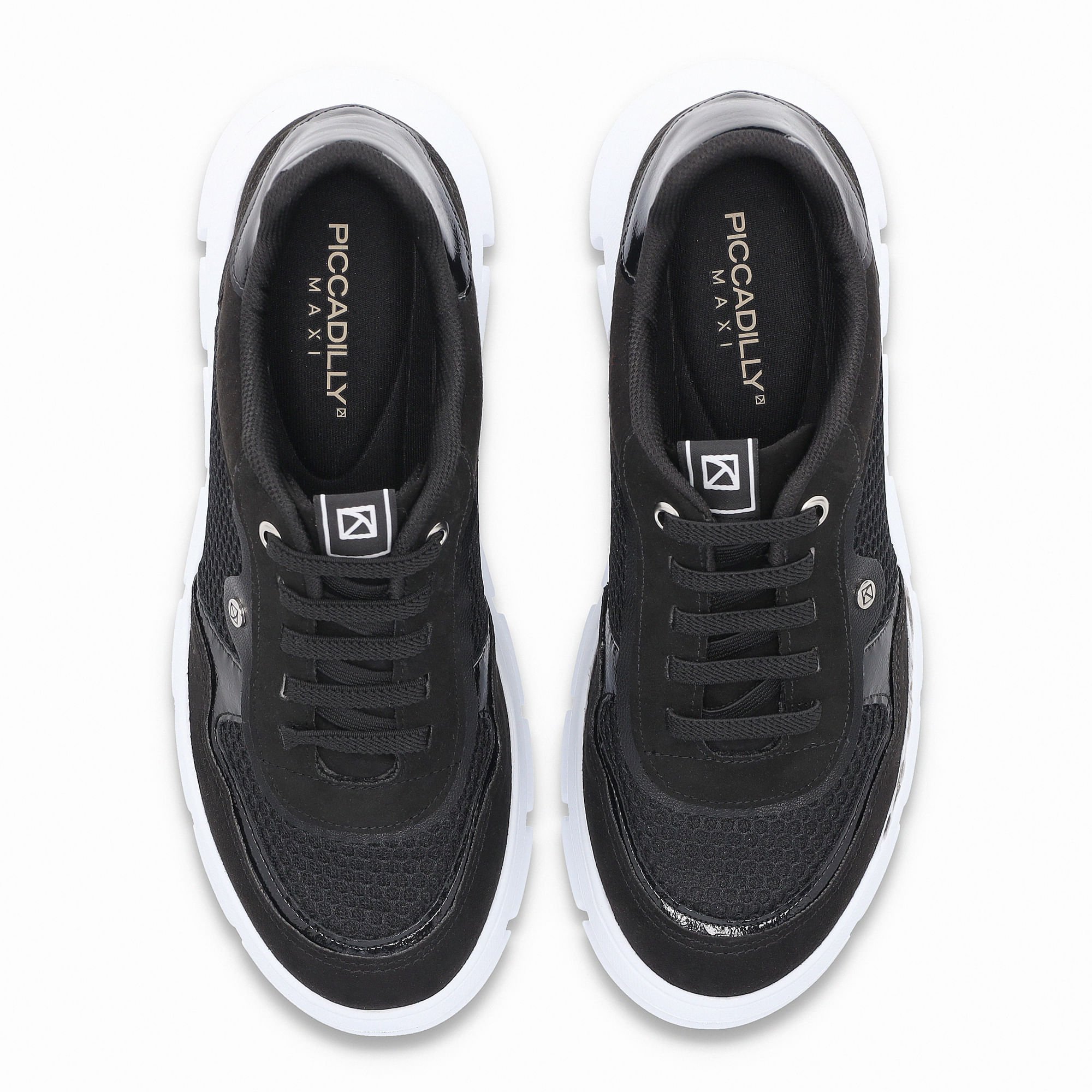 PICCADILLY MAXI - Tênis Anabela Médio Preto Preto 3