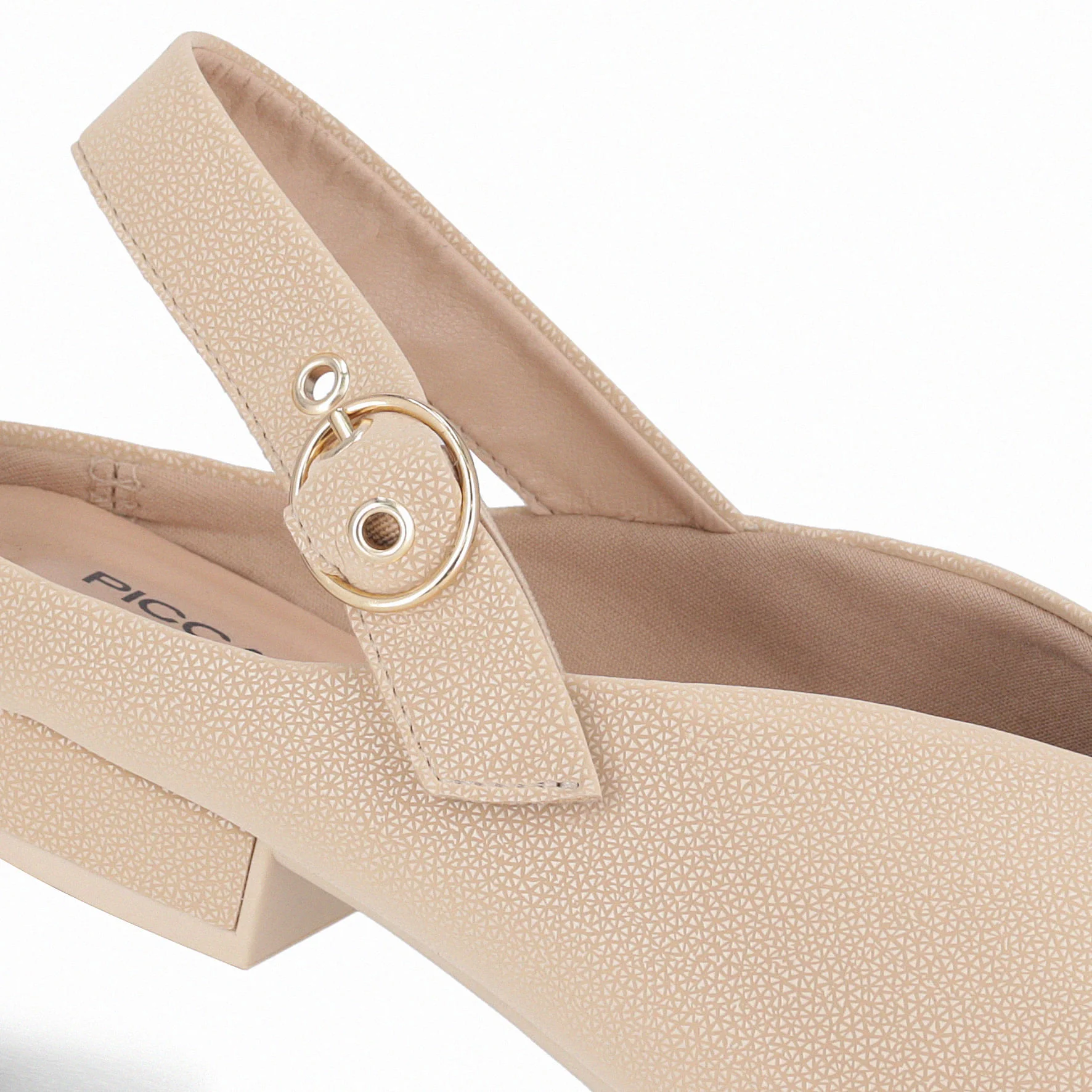 Sapato Slingback Salto Baixo Brule Bege 4