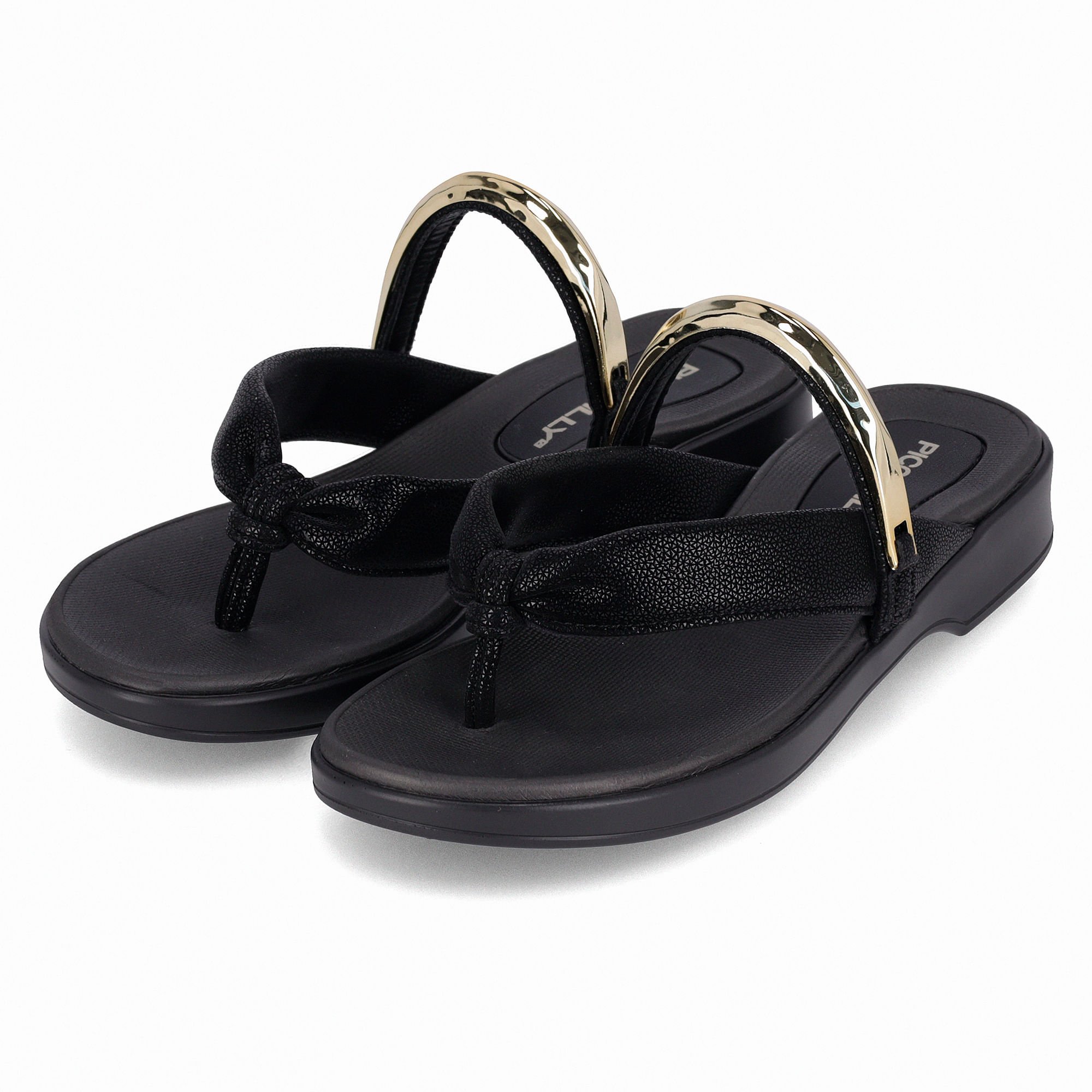 Chinelo Maitê Anabela Baixo Preto Preto 2