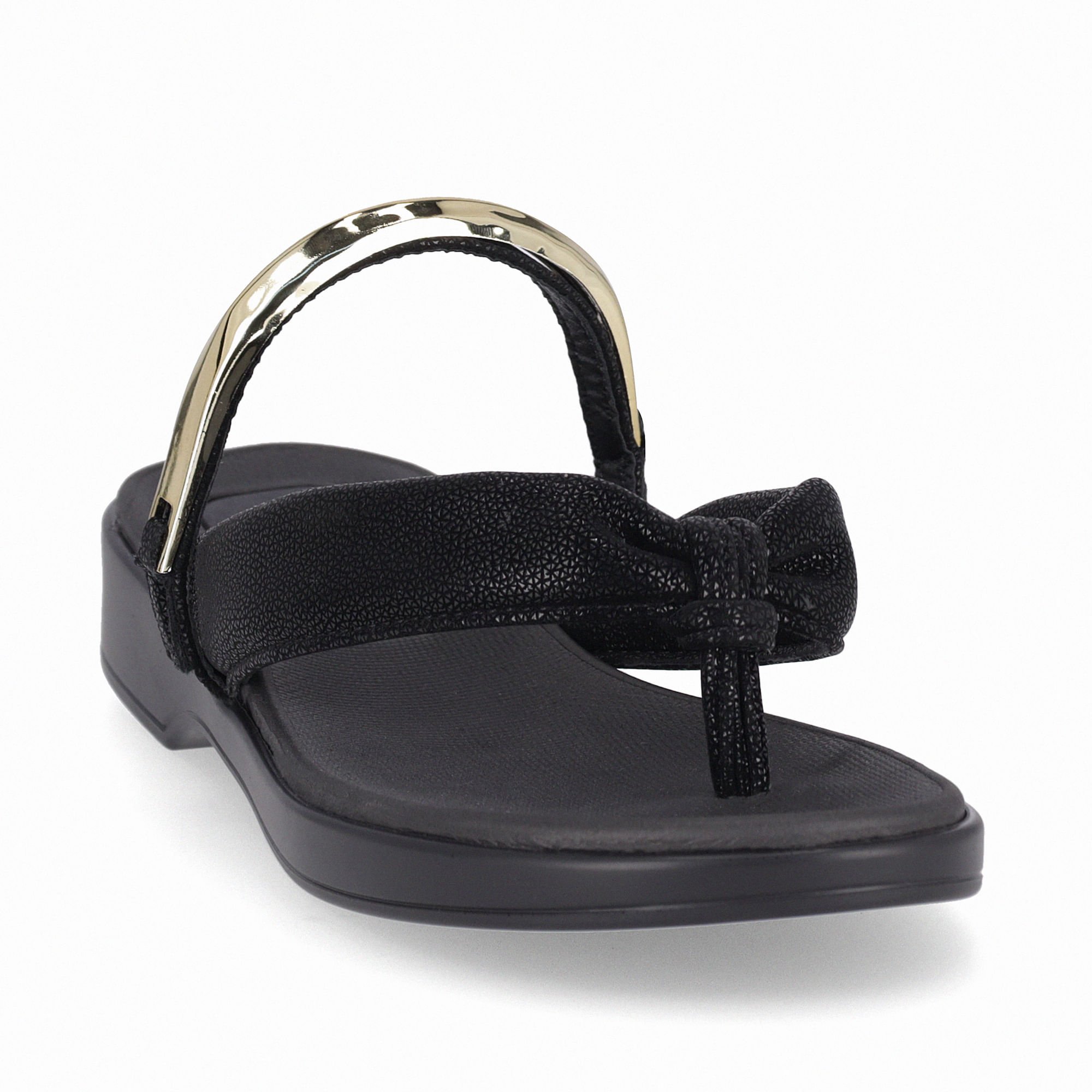 Chinelo Maitê Anabela Baixo Preto Preto 3