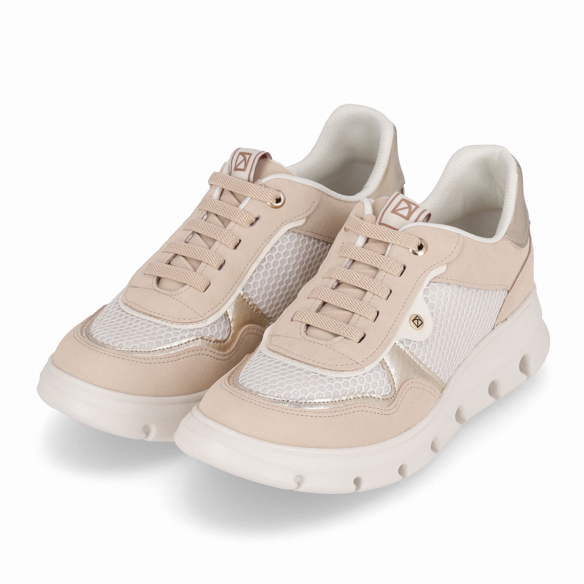 PICCADILLY MAXI - Tênis Anabela Médio Brule com Off White Branco/Bege 2