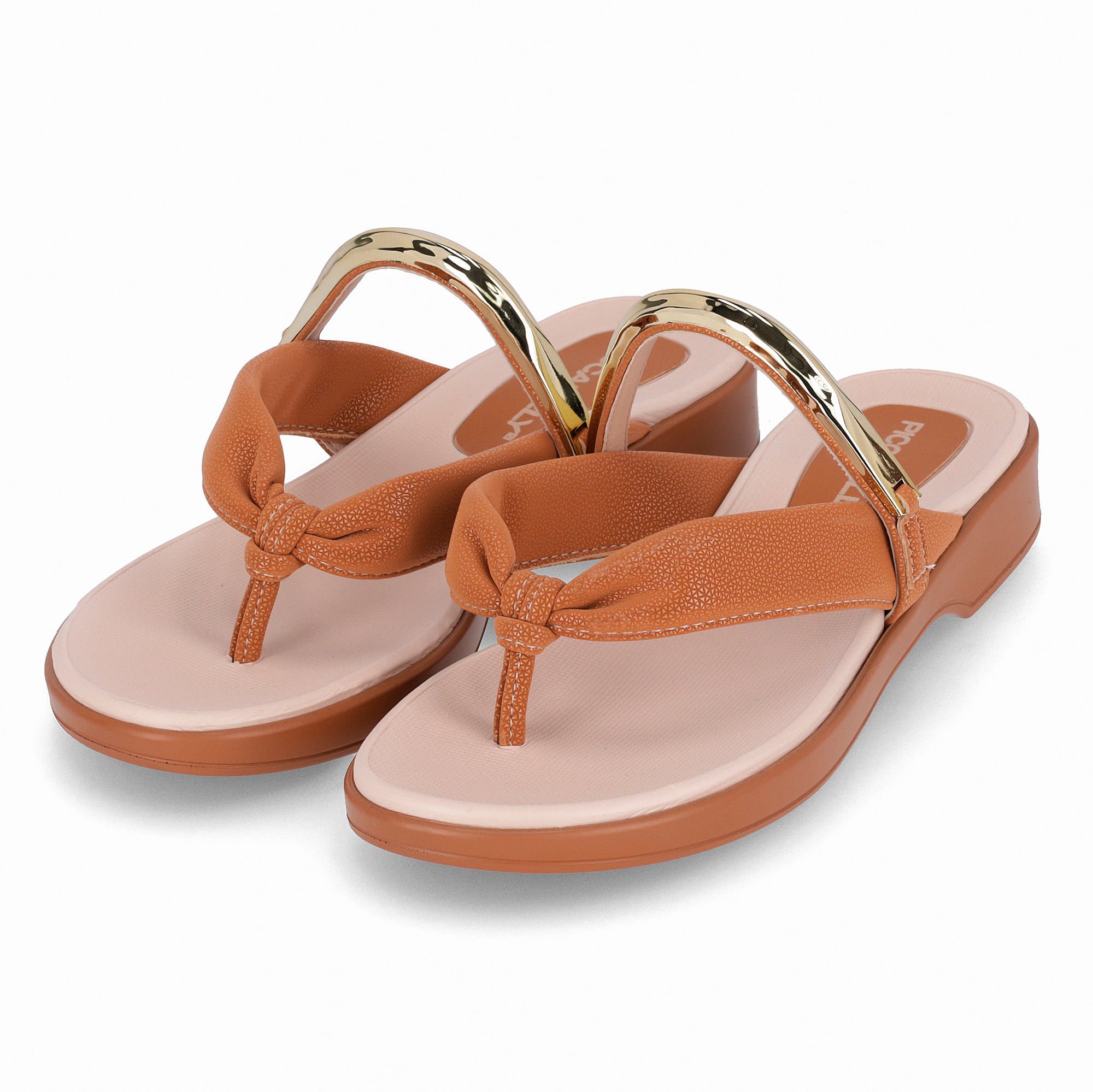 Chinelo Maitê Anabela Baixo Mascavo Marrom 2