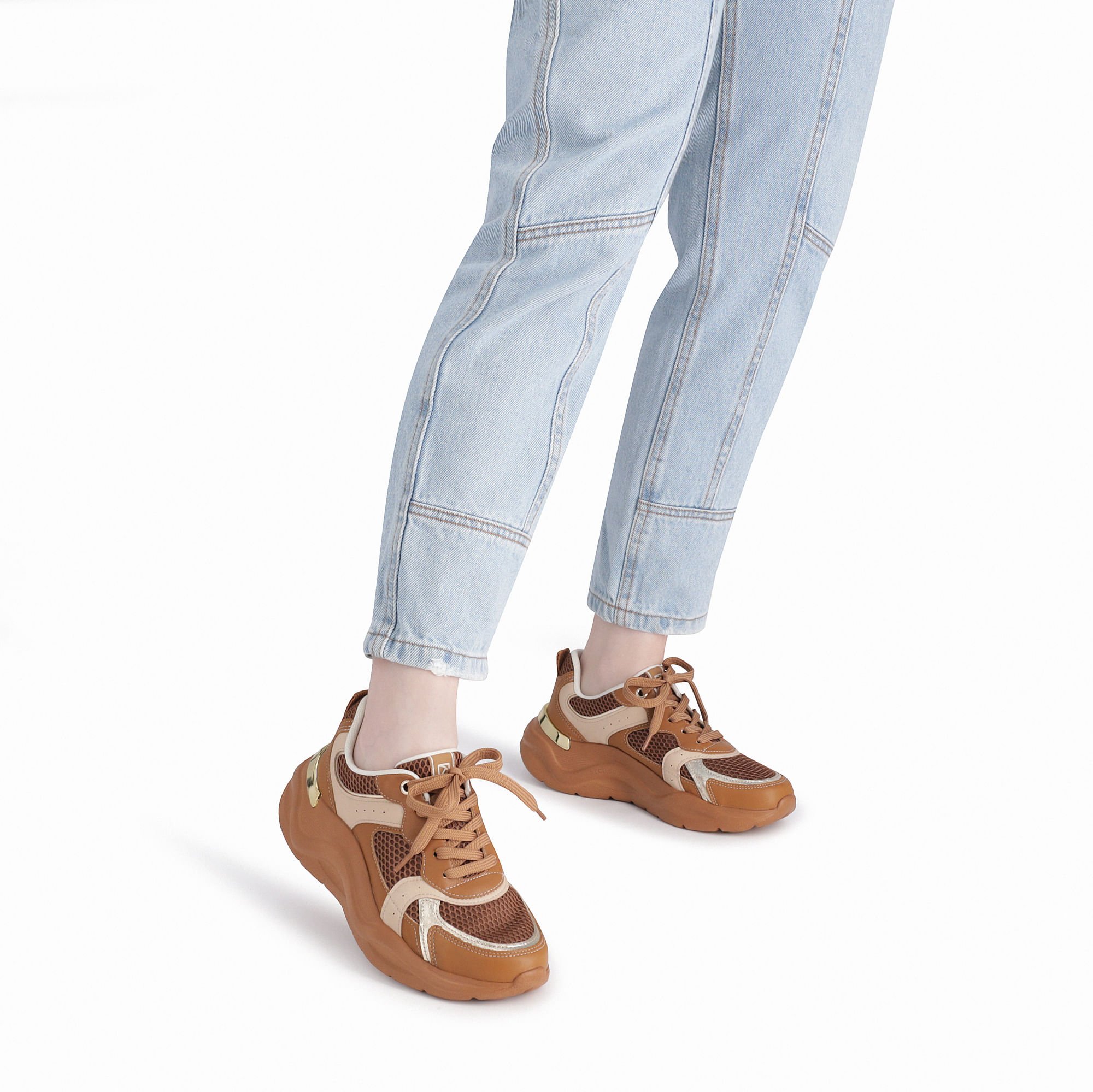 Tênis Fascite Anabela Médio Mascavo com Brule Marrom 3