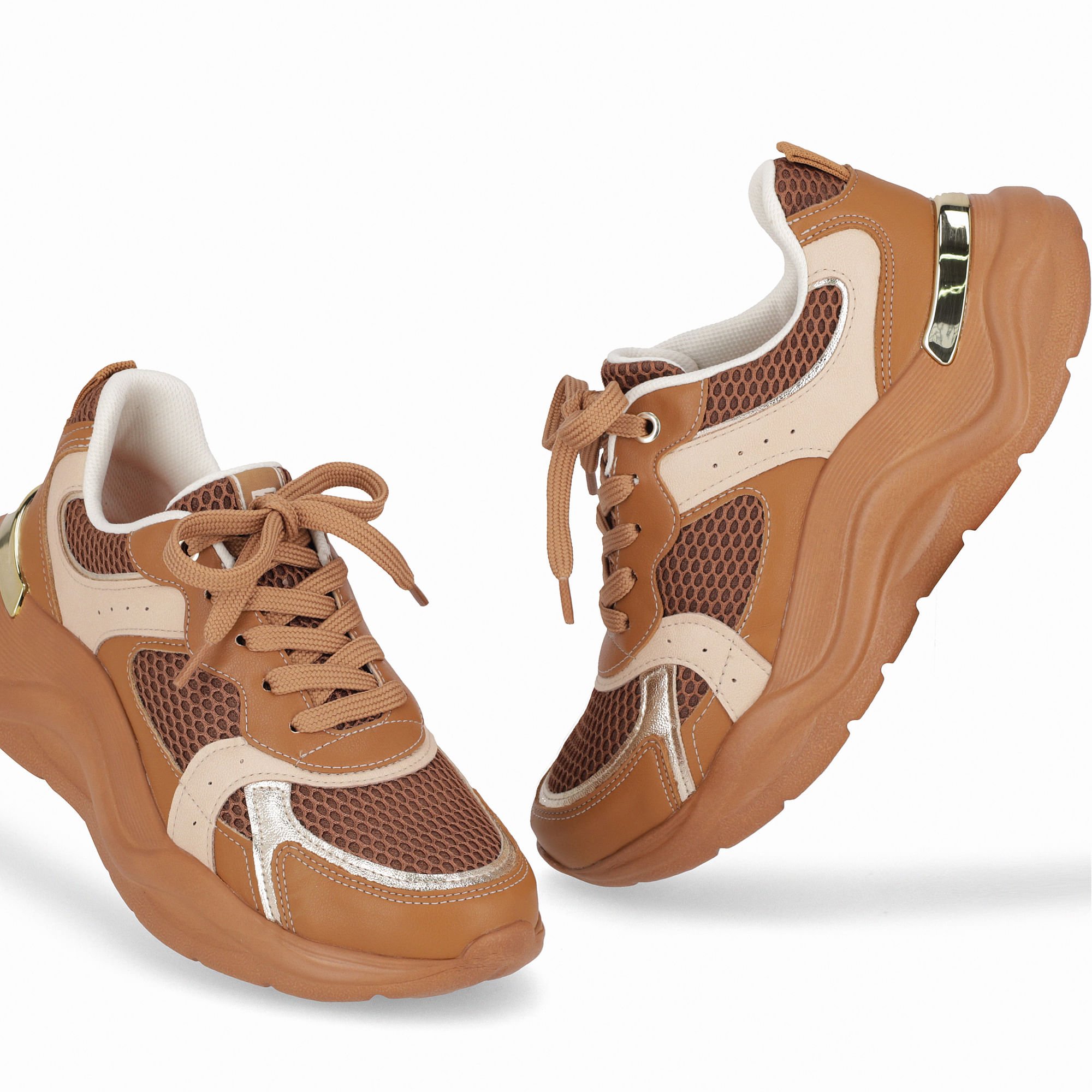 Tênis Fascite Anabela Médio Mascavo com Brule Marrom 4