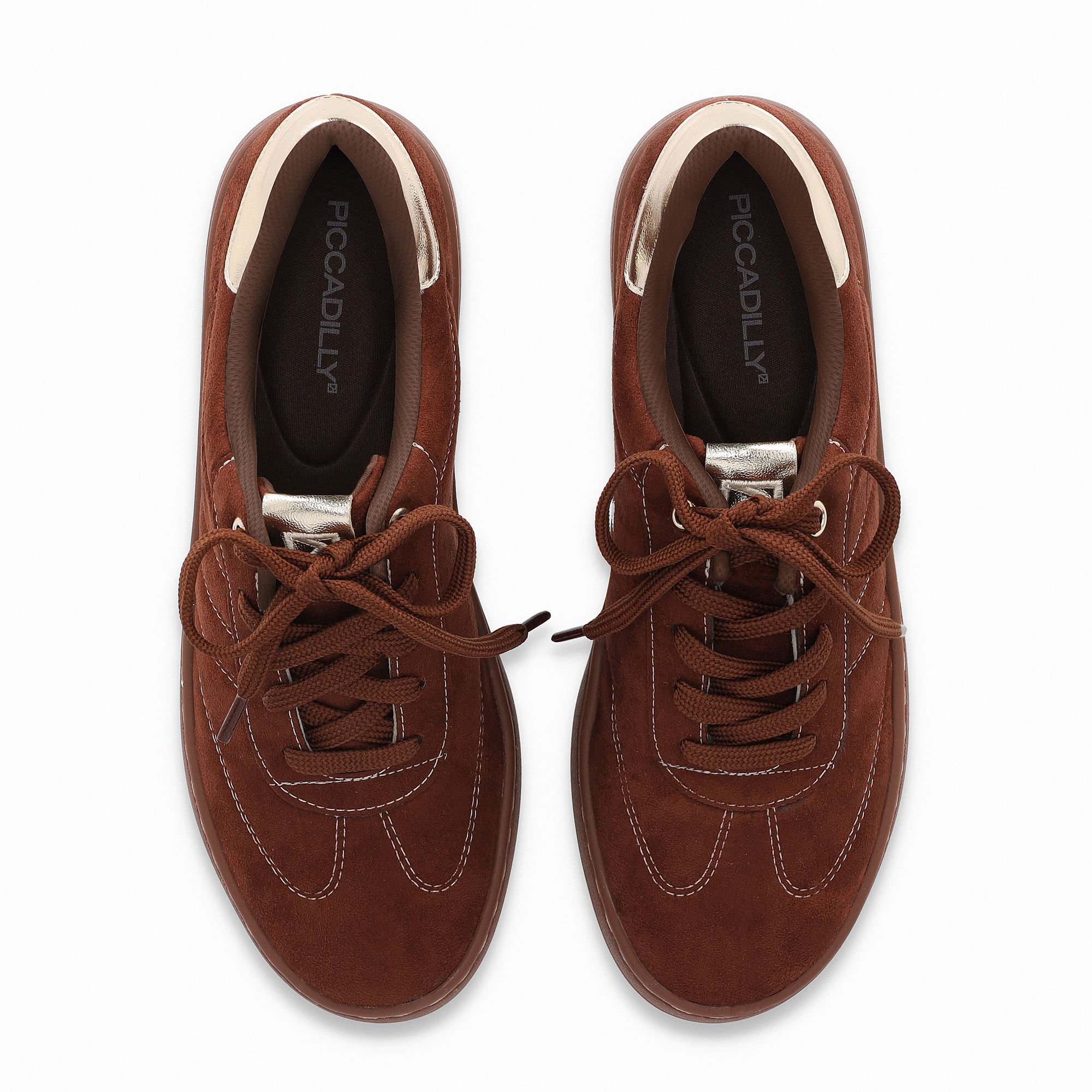 Tênis Beta Salto Baixo Pinhao com Ouro Vinho 6