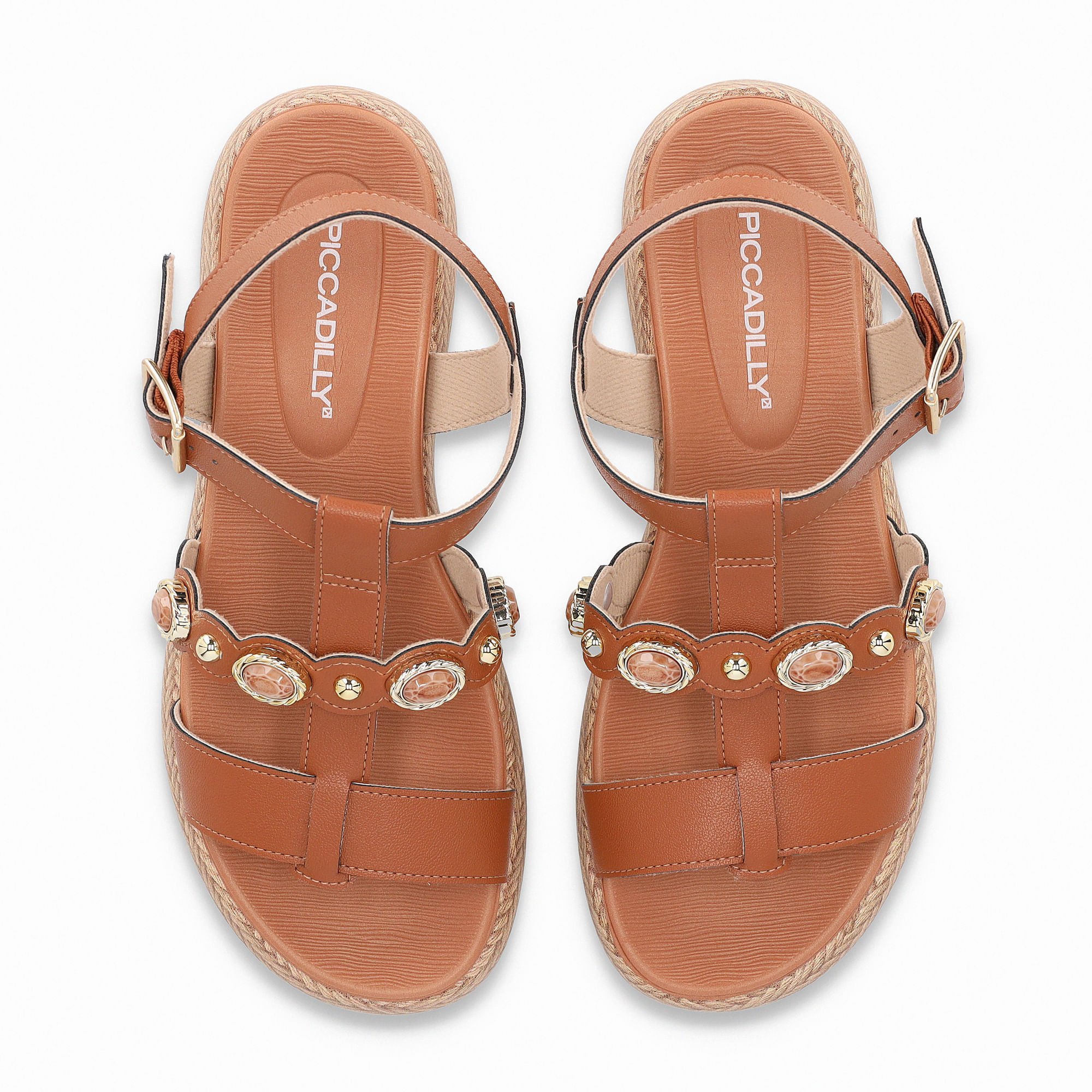 Sandália Sol Anabela Médio Ocre Marrom 3