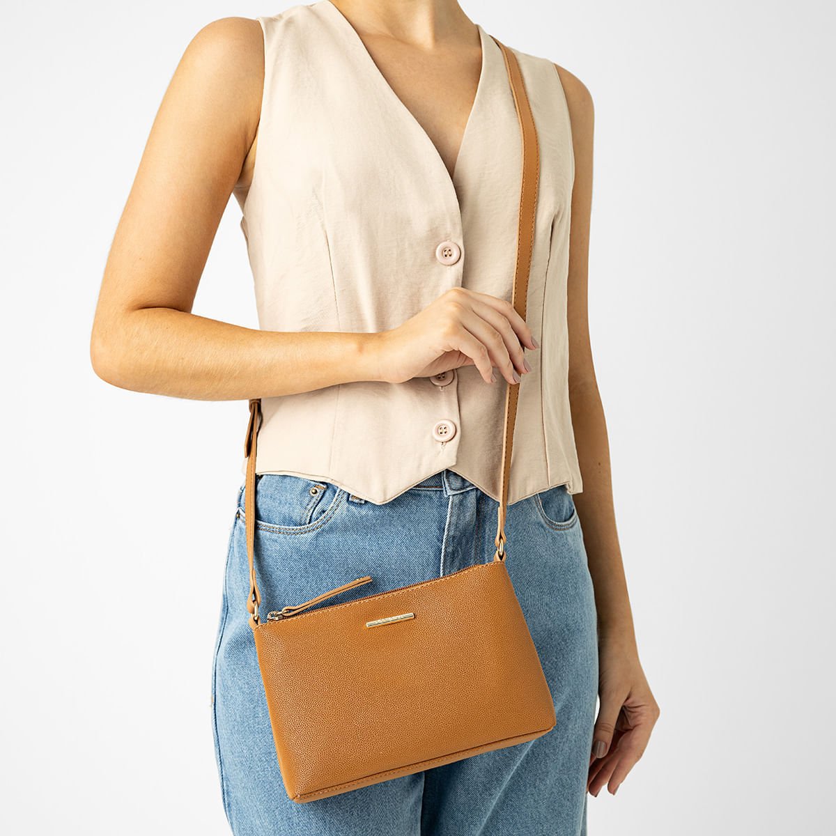 Bolsa Flora Trapézio Pequena Mascavo Marrom 2