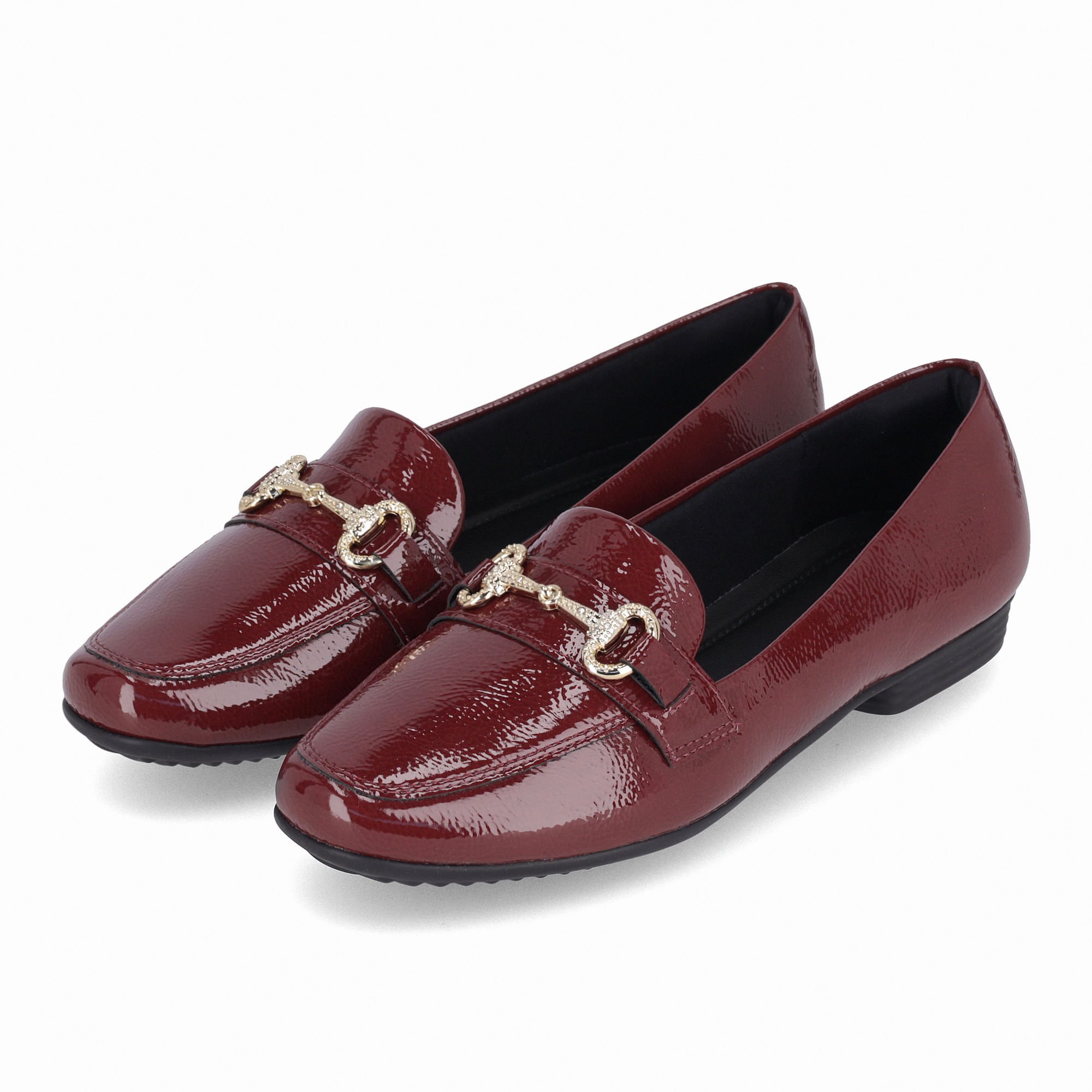 Loafer Raquel Salto Baixo Burgundy Vinho 2