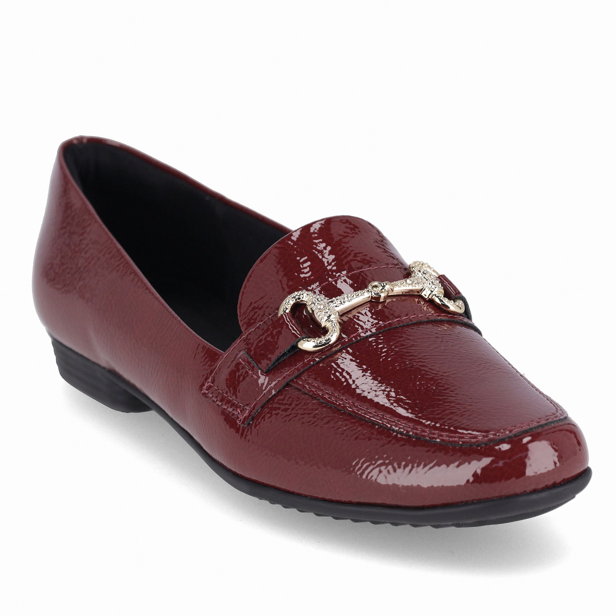 Loafer Raquel Salto Baixo Burgundy Vinho 4