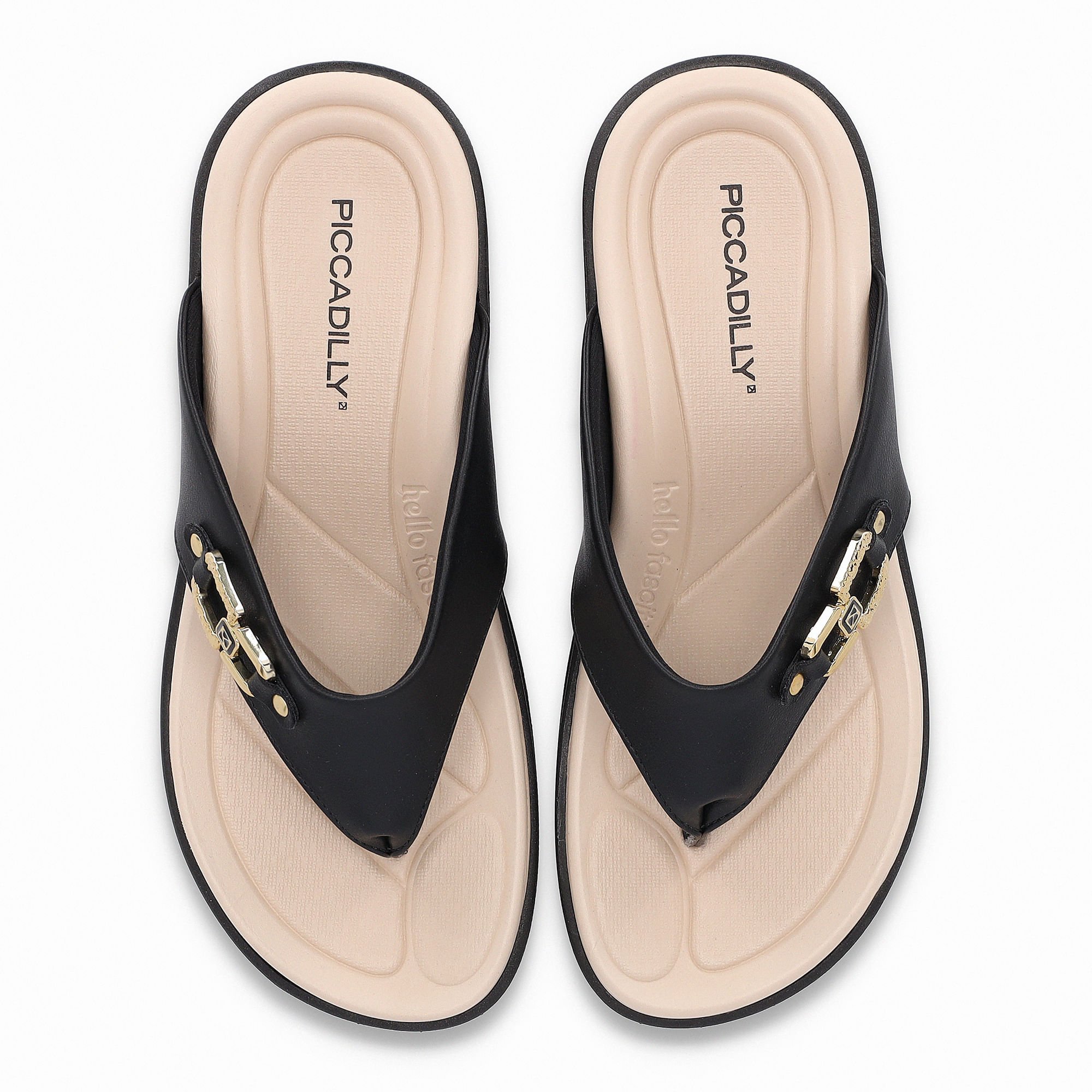 Chinelo Fascite Anabela Médio Preto Preto 5