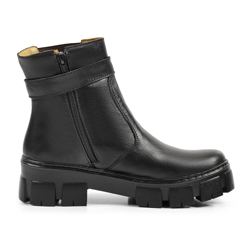 Bota Feminina Chelsea Em Couro Sandro Moscoloni Greice Black Preto 3