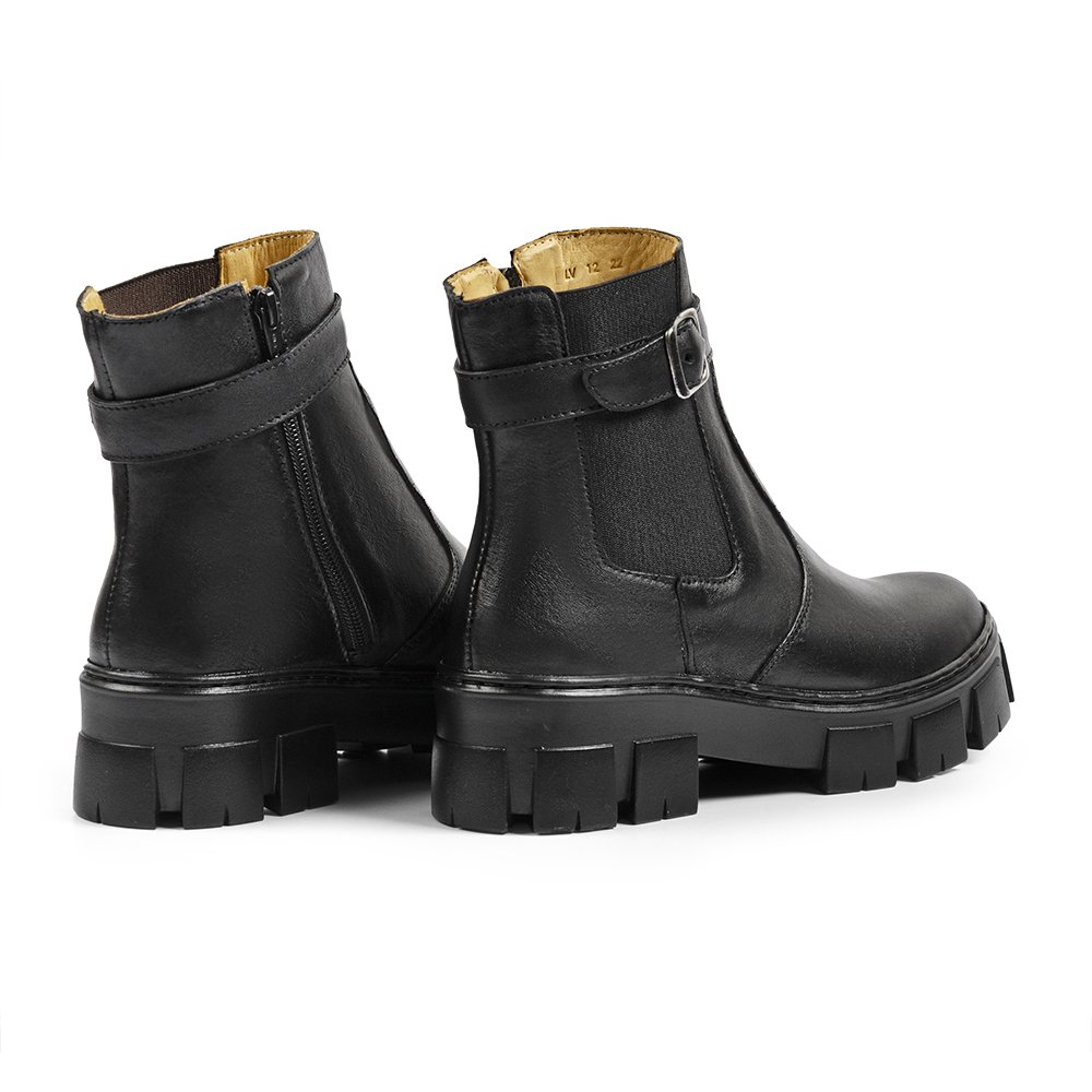 Bota Feminina Chelsea Em Couro Sandro Moscoloni Greice Black Preto 4