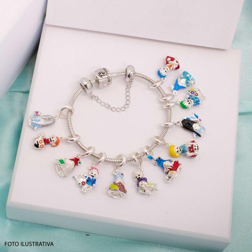 Berloque de Prata Duende Signo de Escorpião Link com Resina Prata 6