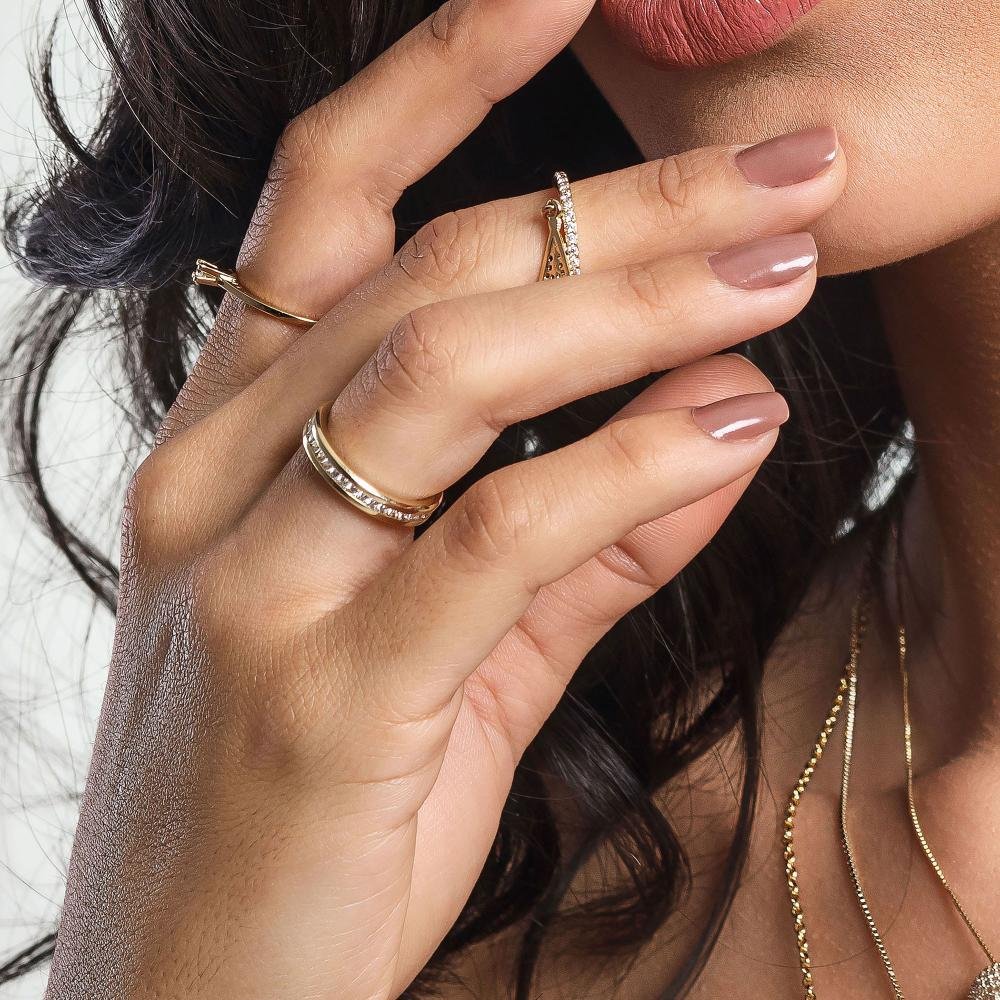 Aliança Atena *Deusa da Sabedoria 3.45mm Gold IPG Dourado 5