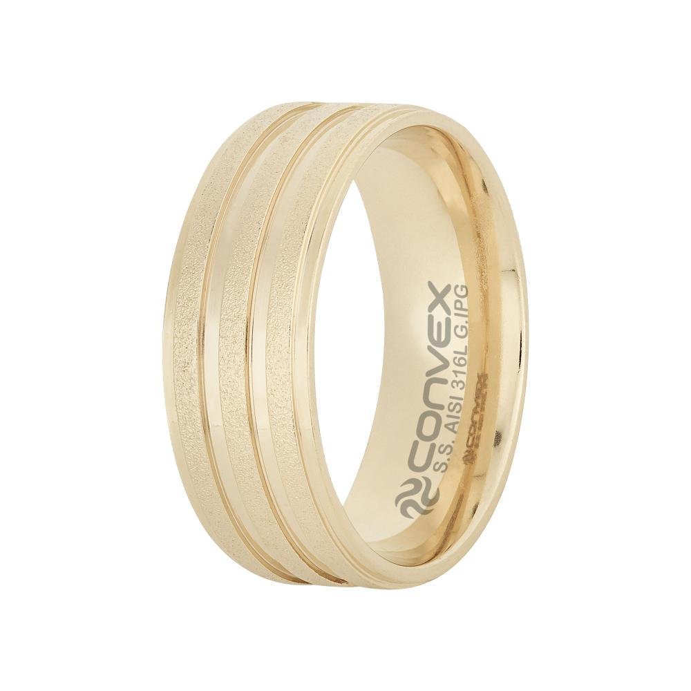 Aliança Atlantis 8mm Gold IPG com GTR Dourado 1