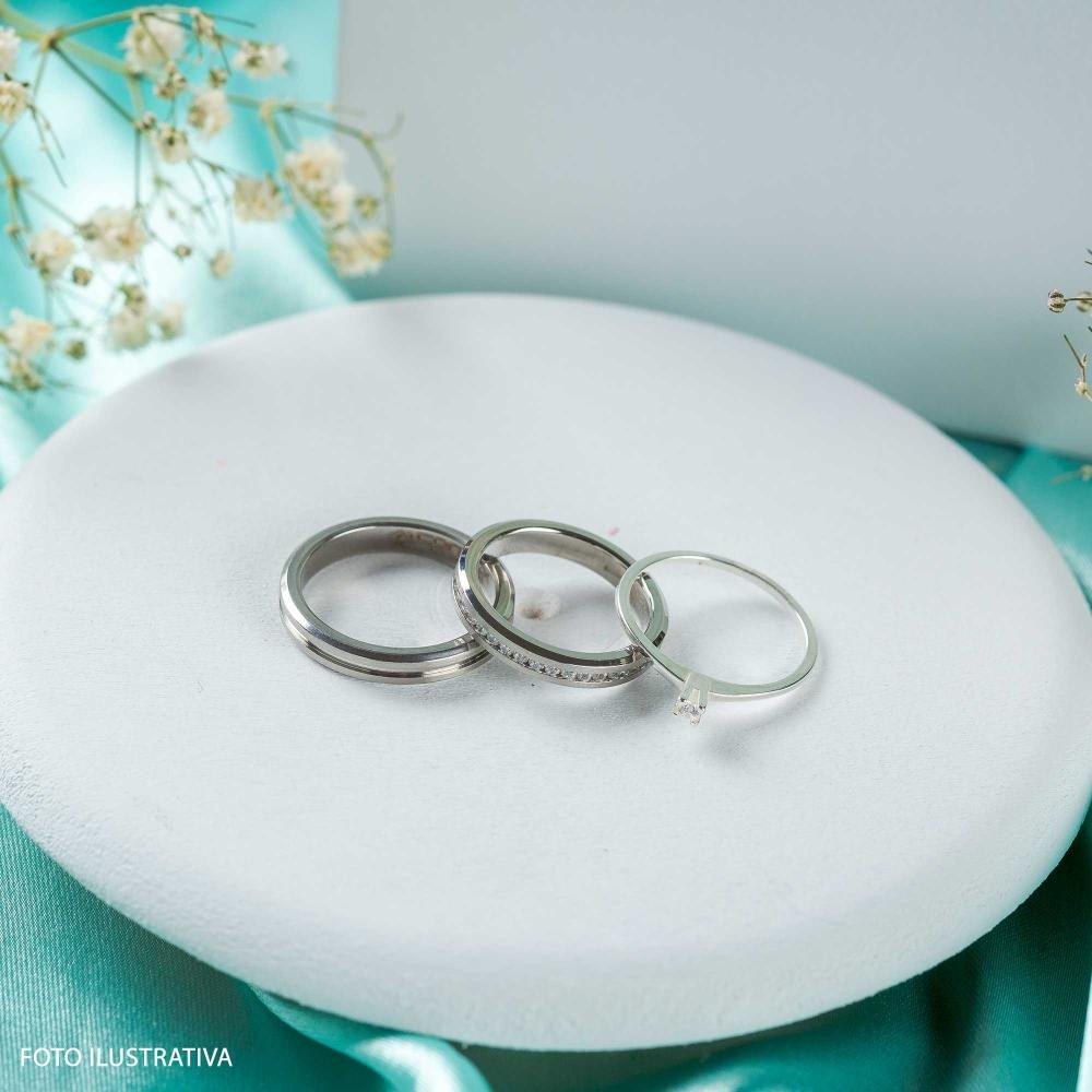 Aliança de Namoro Aton *Deus do Sol 3.45mm Prata 5